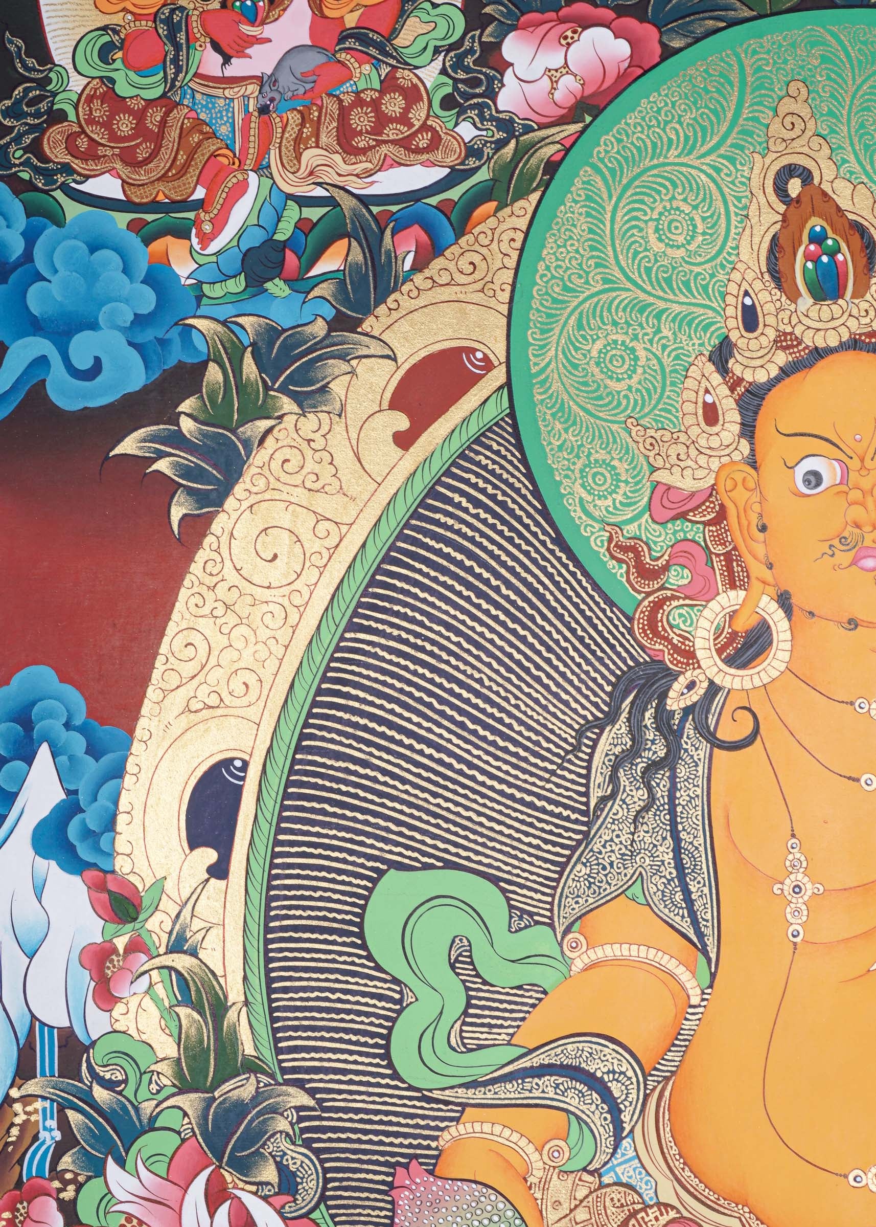 Pancha Zambala Thangka - Handpainted Painting