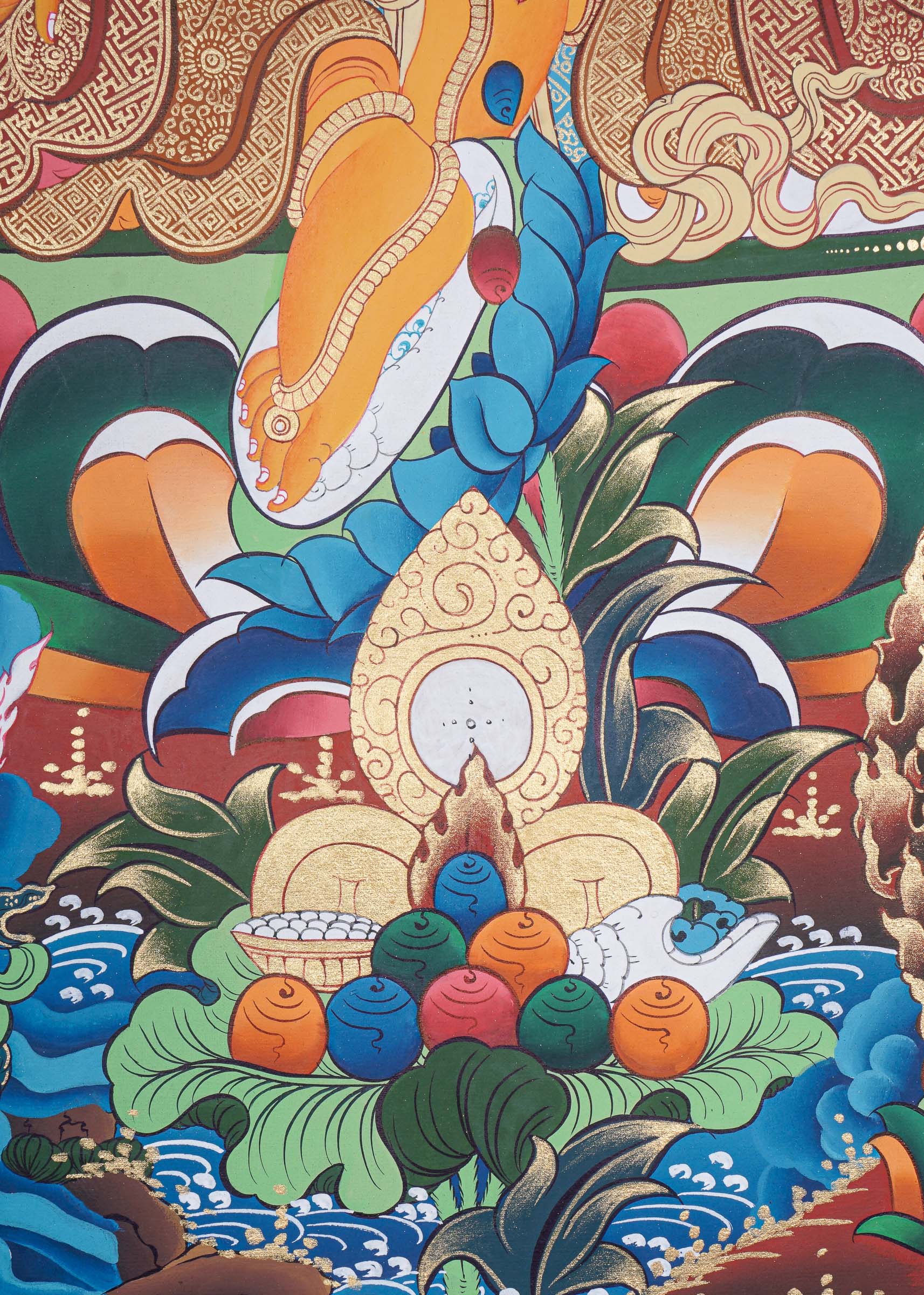 Pancha Zambala Thangka - Handpainted Painting