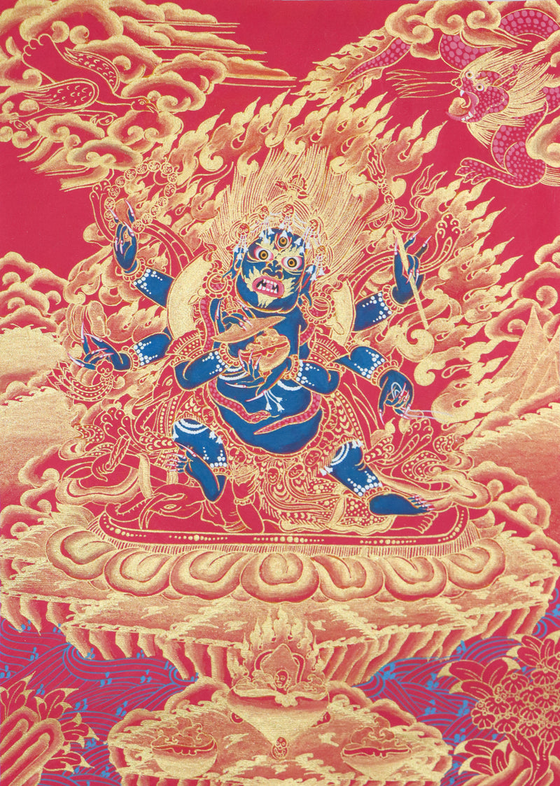 6 armed Mahakala Thangka - HimalayasShop - High Quality