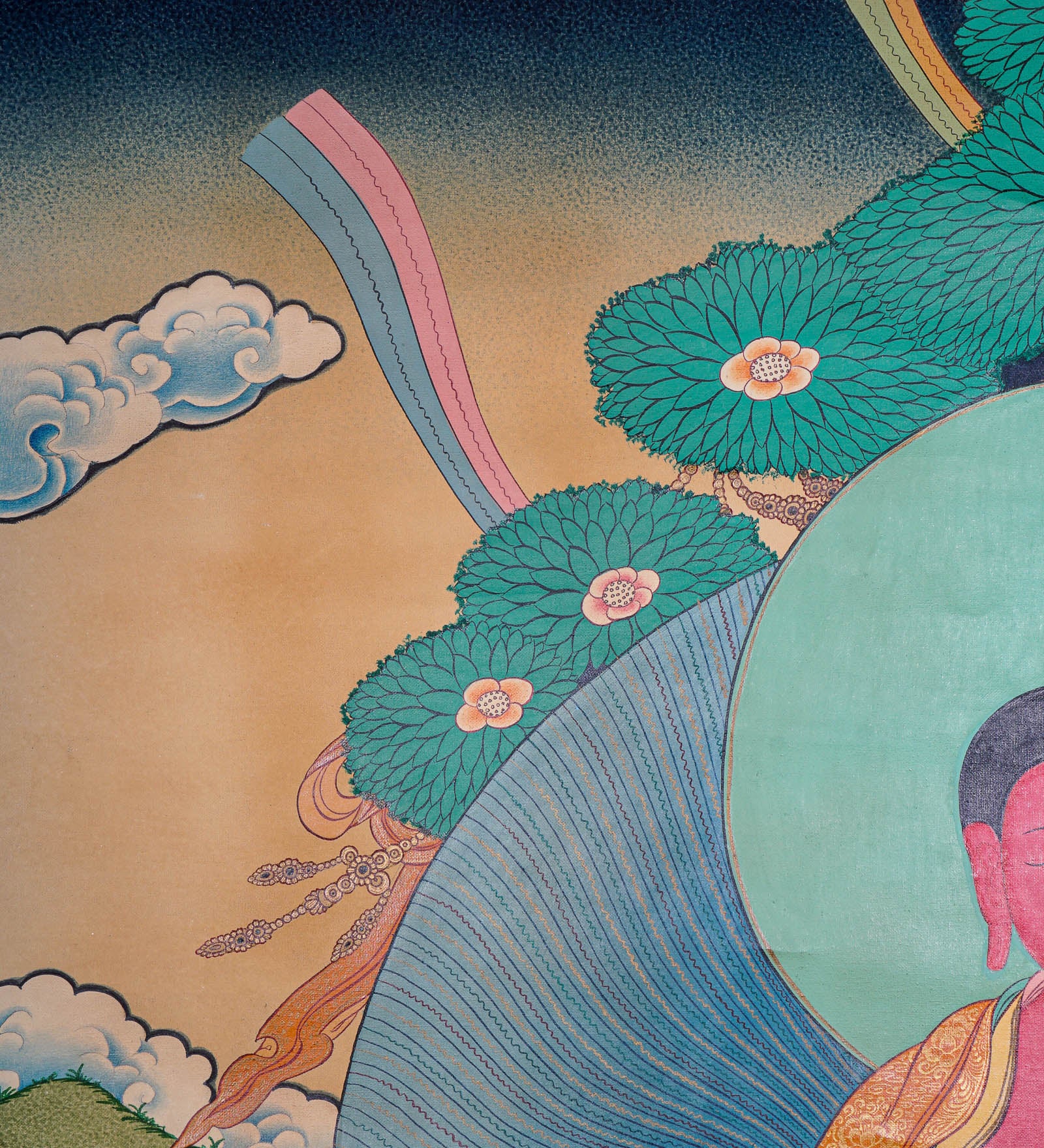 Antique Amitabha Buddha Thangka - Tibetan Painting
