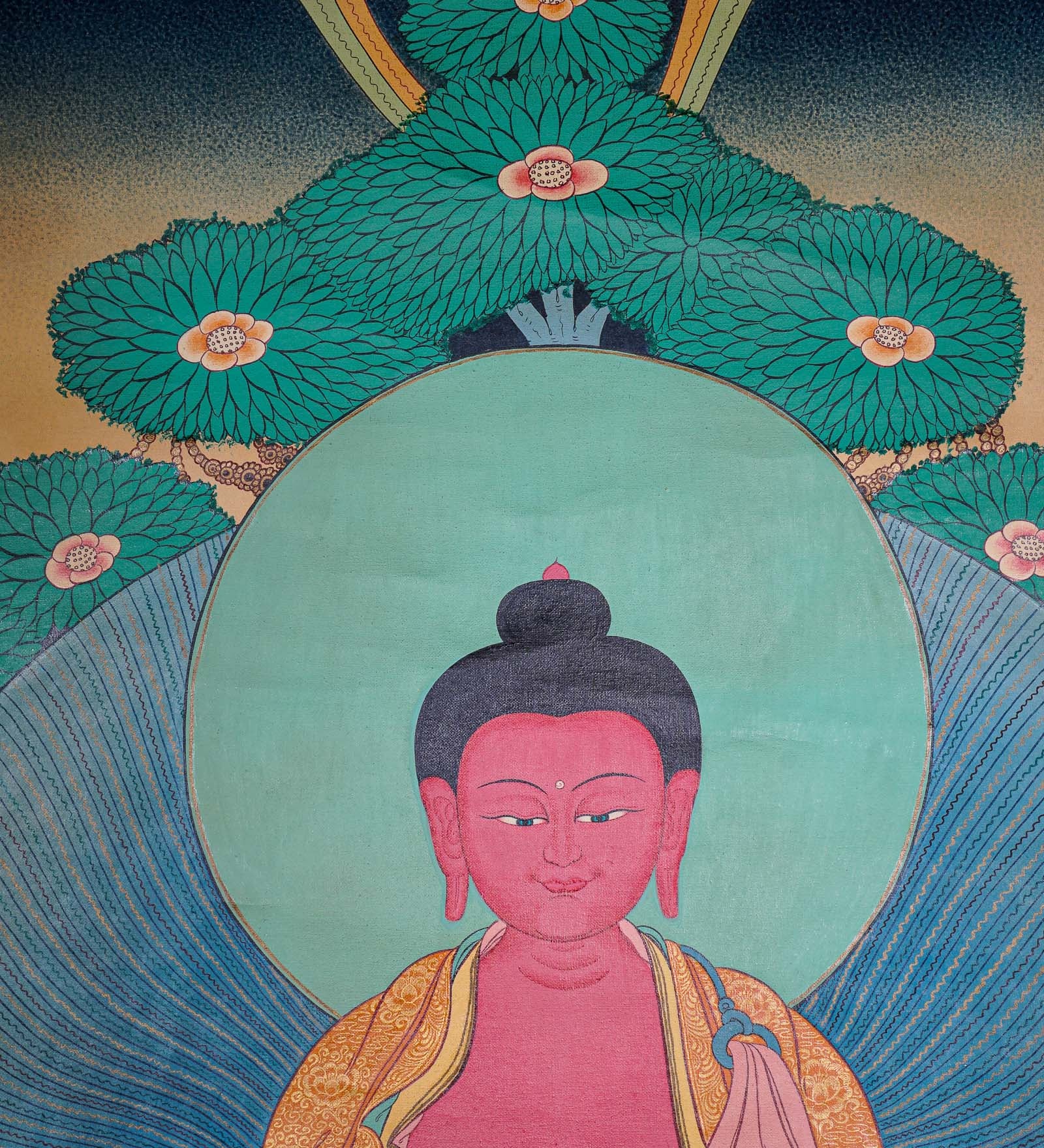 Antique Amitabha Buddha Thangka - Tibetan Painting