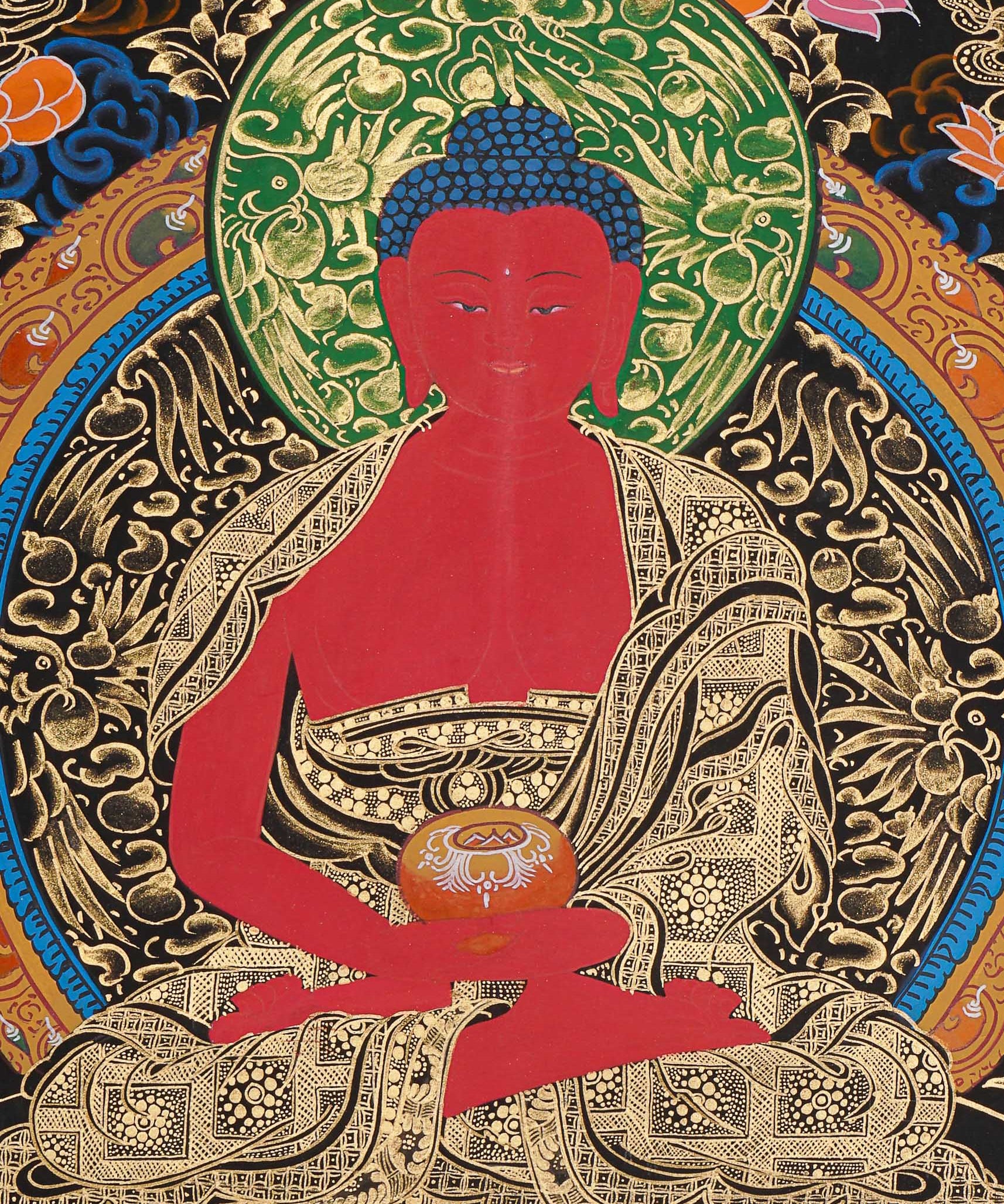 Amitabha Buddha Thangka - Handpainted Art