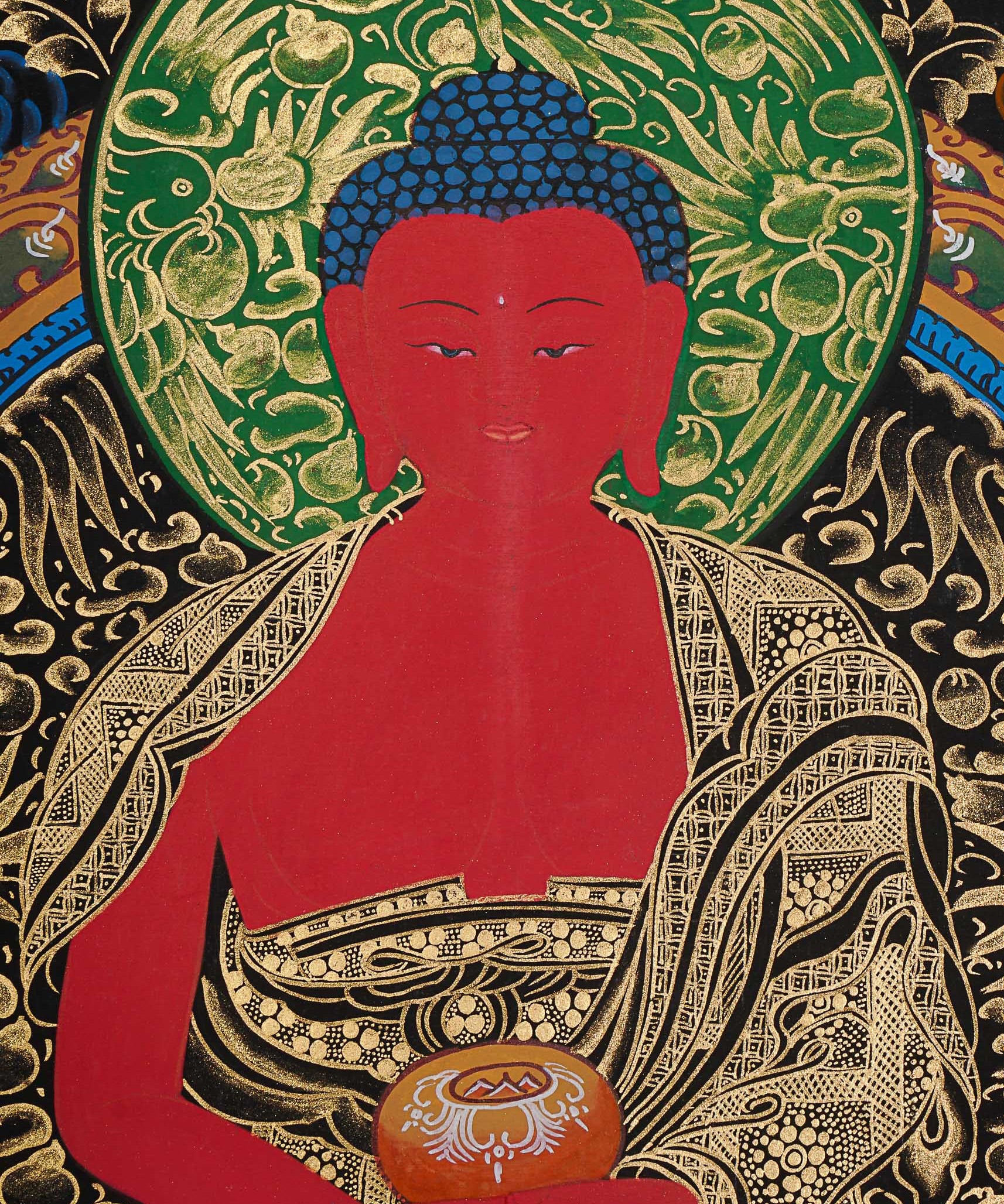Amitabha Buddha Thangka - Handpainted Art