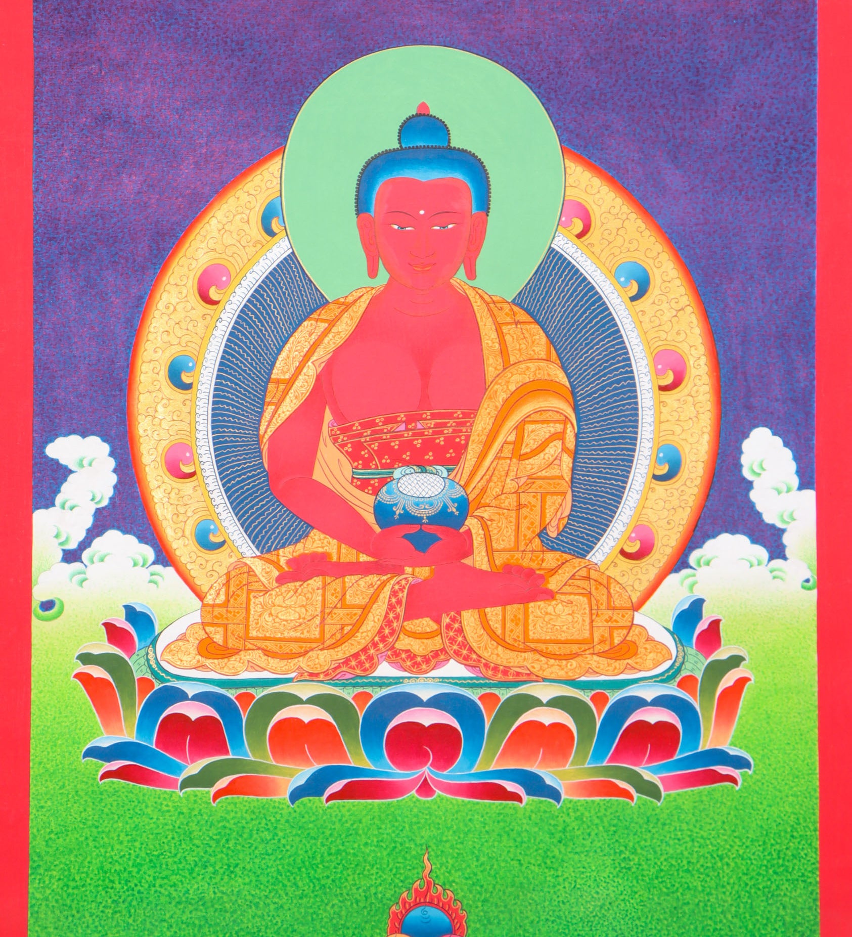 Amitabha Buddha Thangka for meditation and spiritual practice for long life