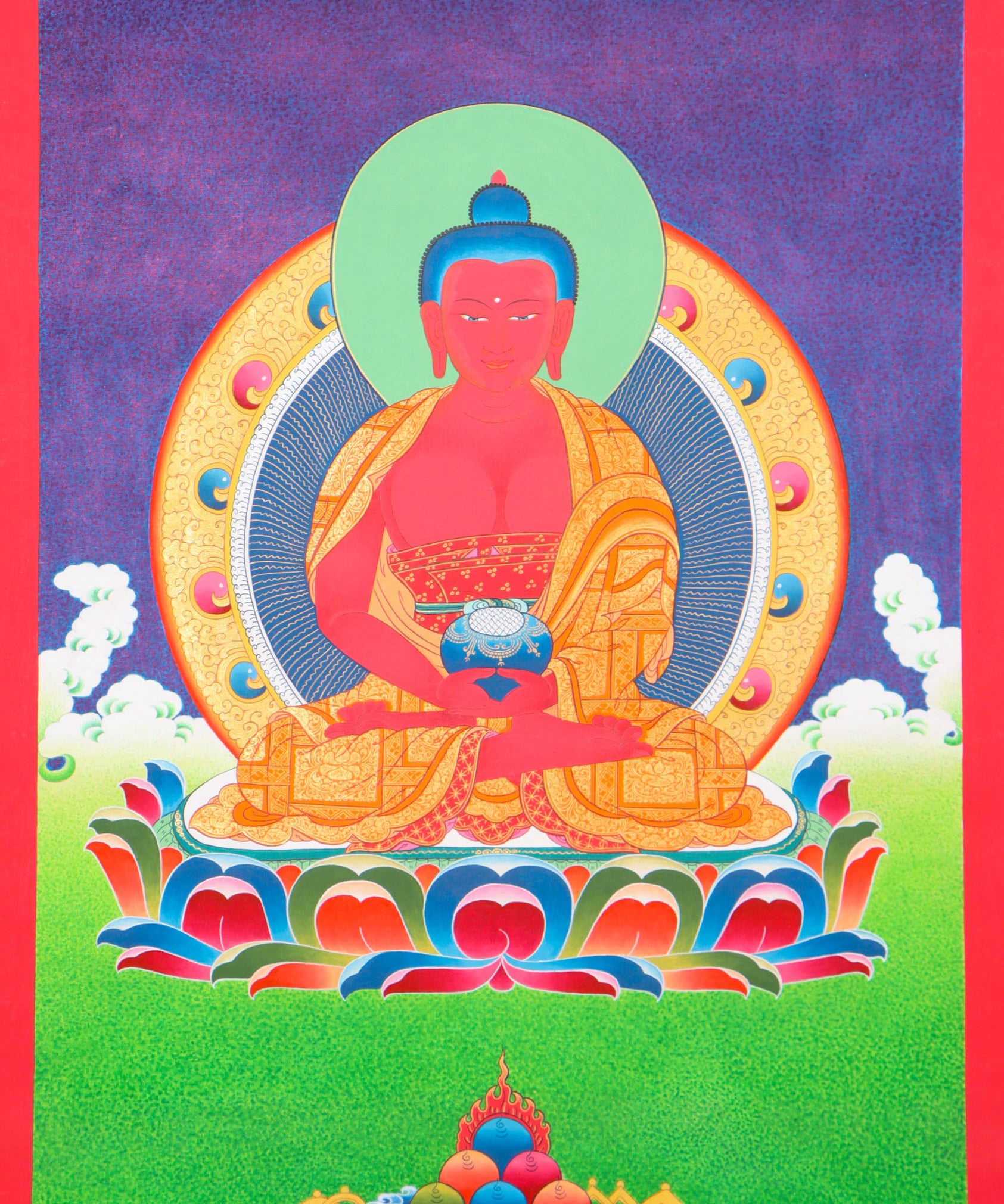 Amitabha Buddha Thangka for meditation and spiritual practice for long life