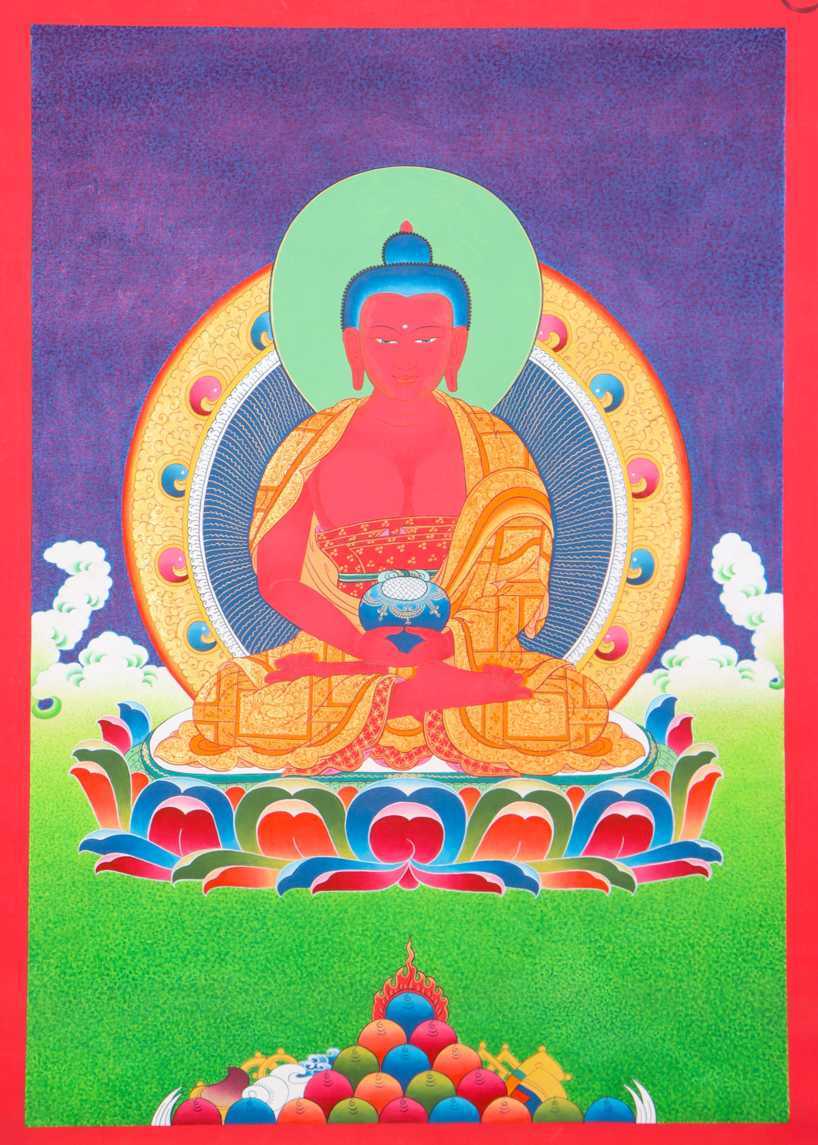 Amitabha Buddha Thangka for meditation and spiritual practice for long life