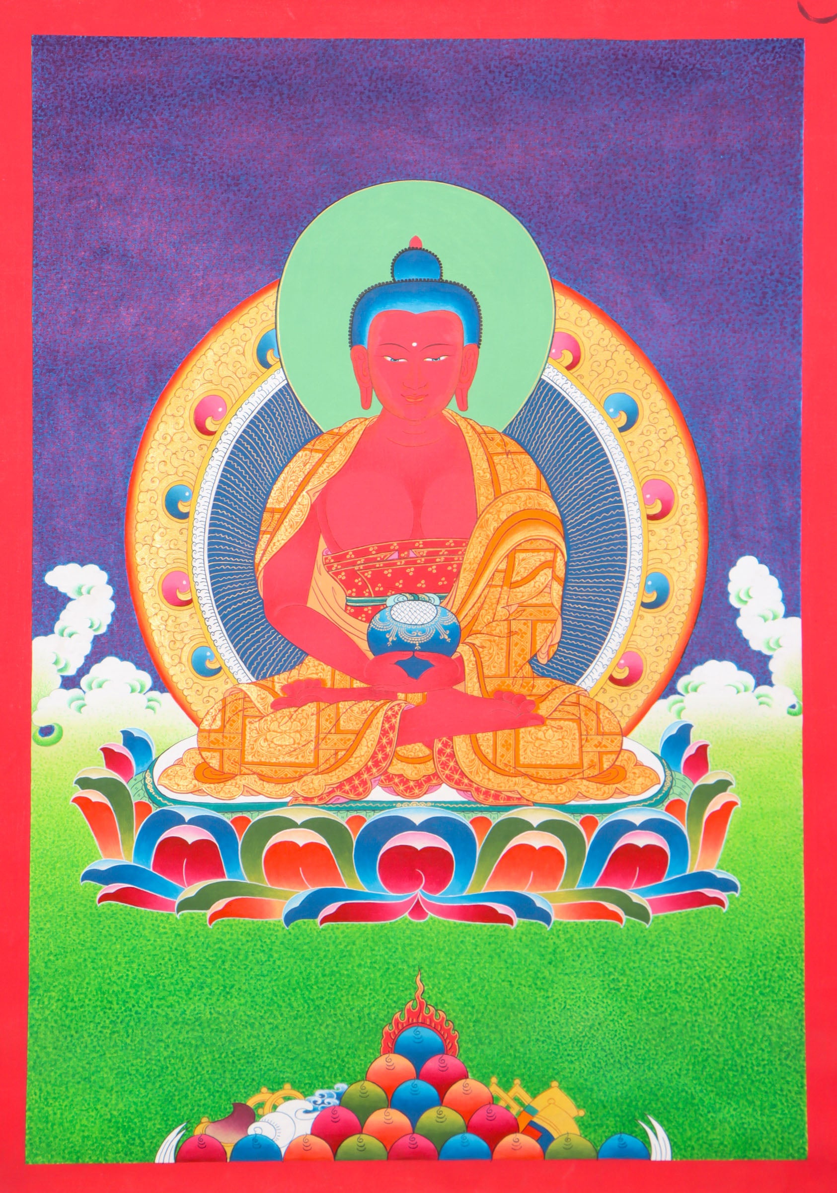 Amitabha Buddha Thangka for meditation and spiritual practice for long life