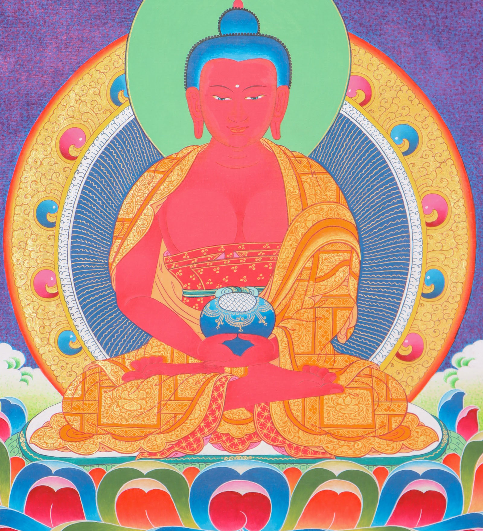 Amitabha Buddha Thangka for meditation and spiritual practice in Buddhism for long life
