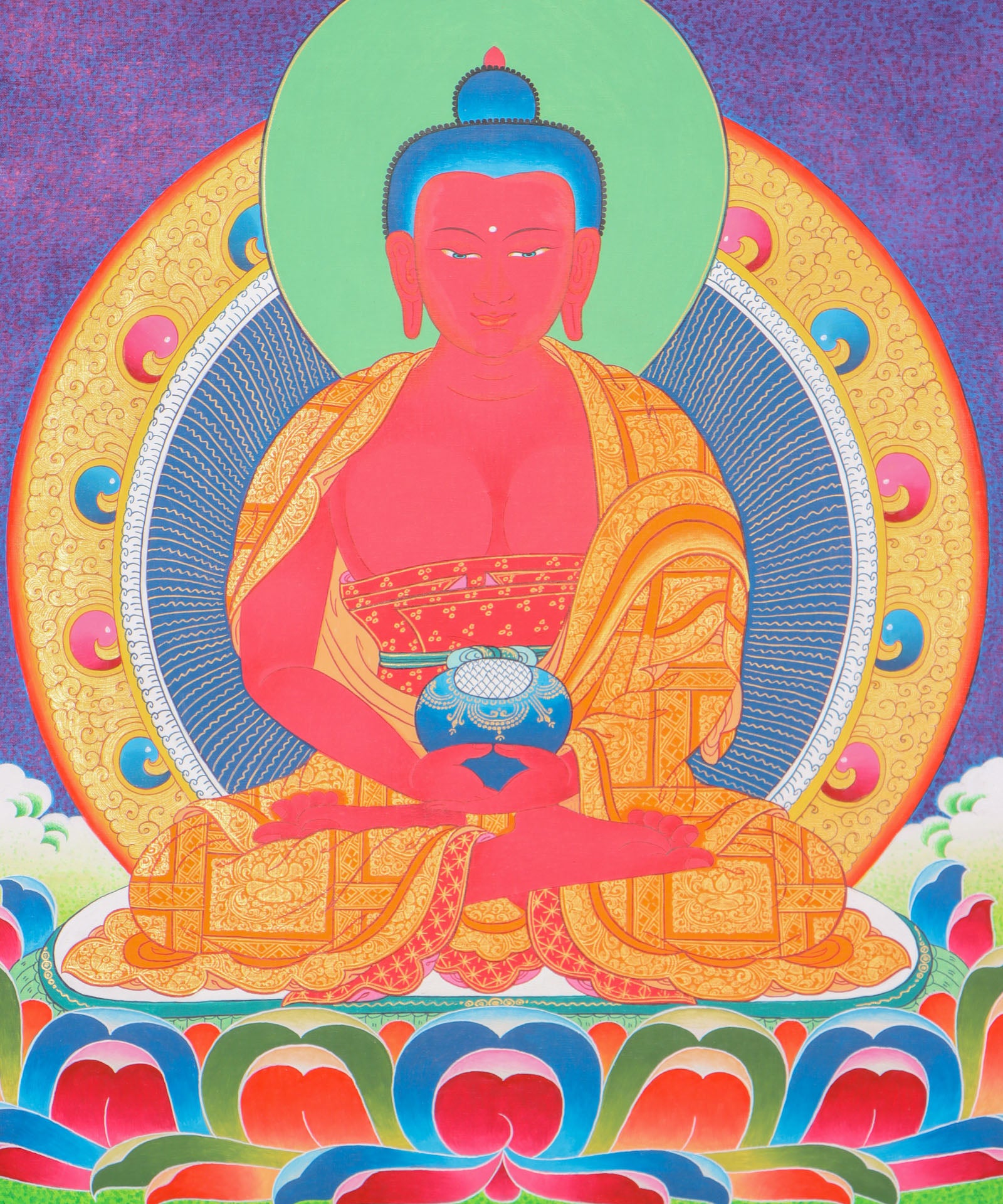 Amitabha Buddha Thangka for meditation and spiritual practice in Buddhism for long life