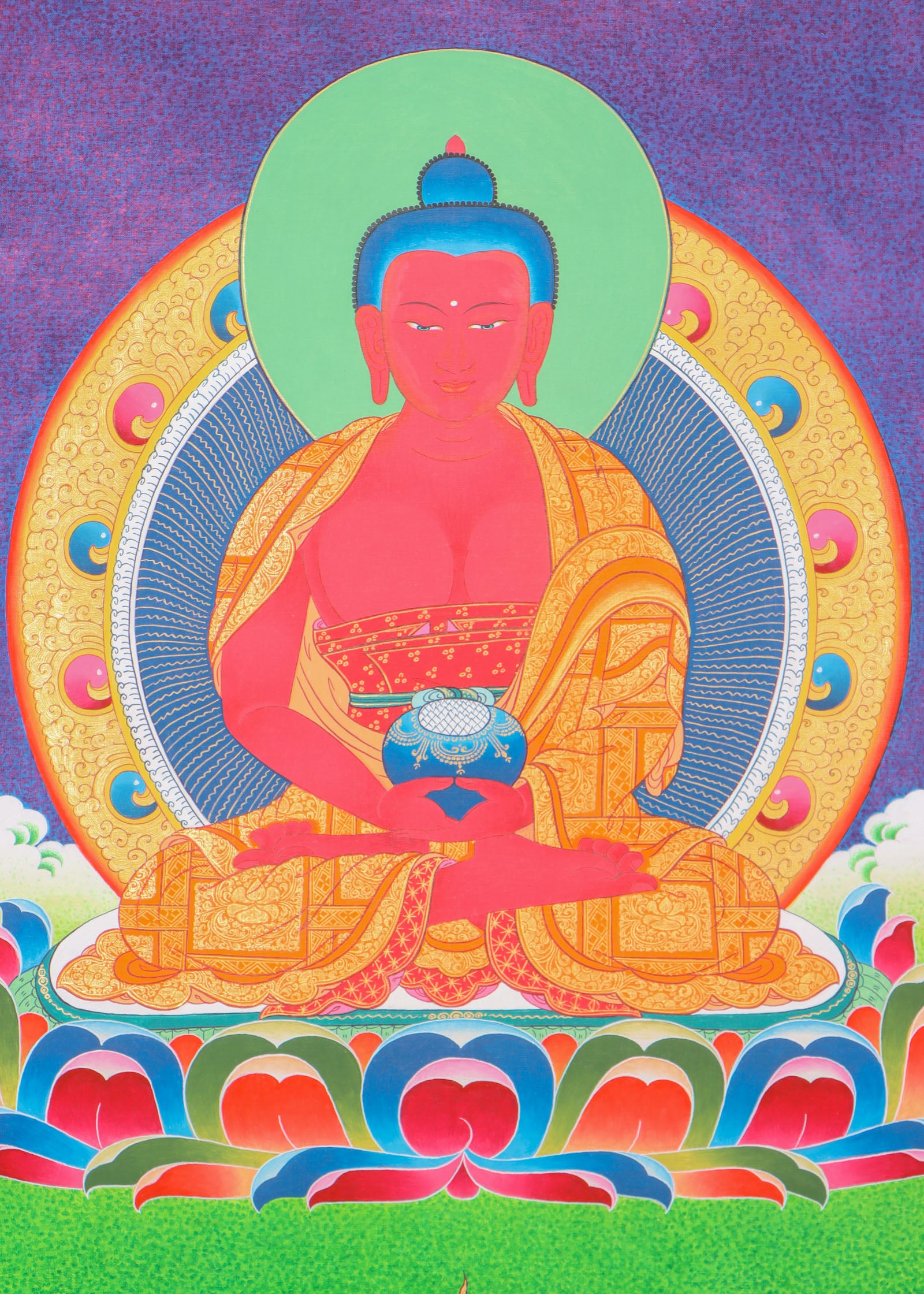 Amitabha Buddha Thangka for meditation and spiritual practice in Buddhism for long life