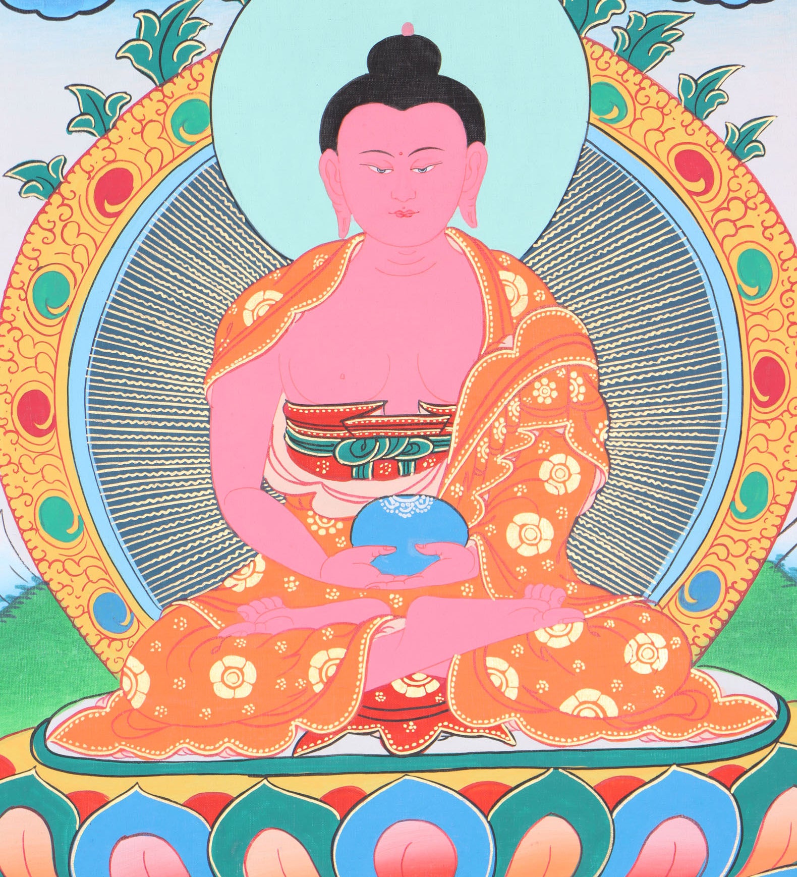 Amitabha Brocade Thangka Painting for meditation.