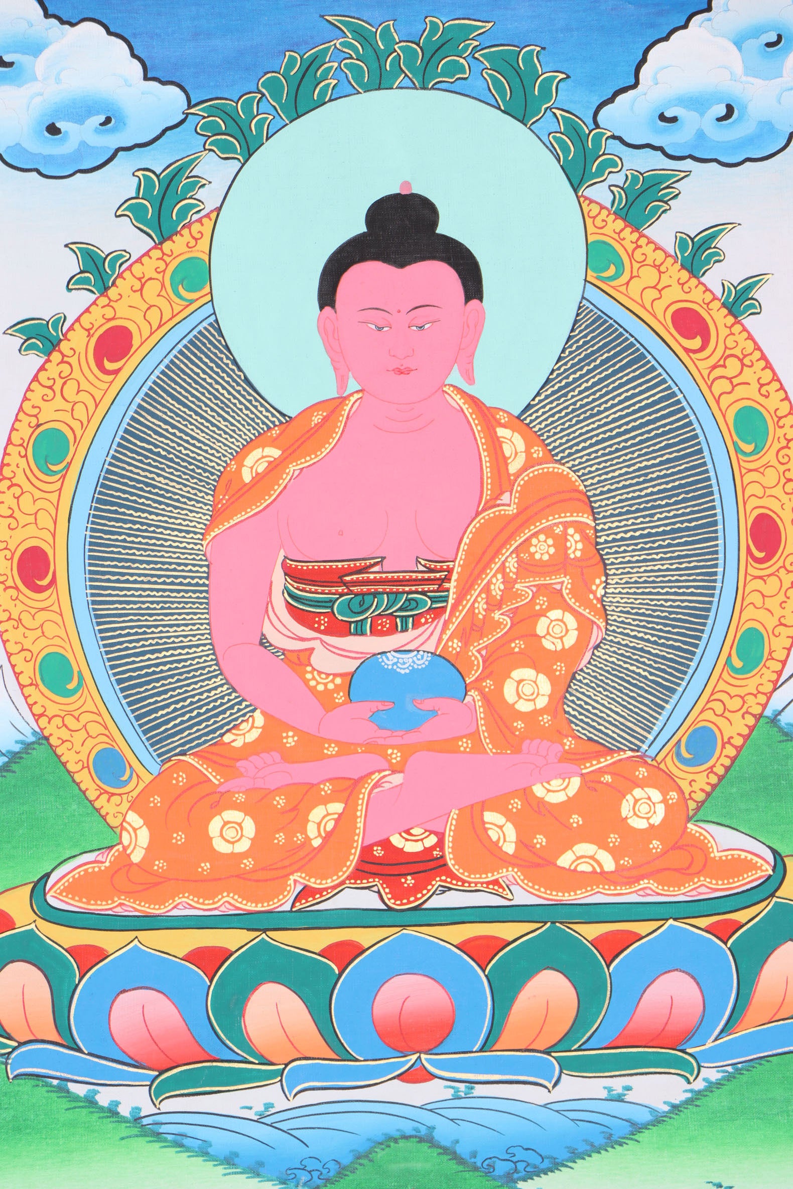 Amitabha Brocade Thangka Painting for meditation.