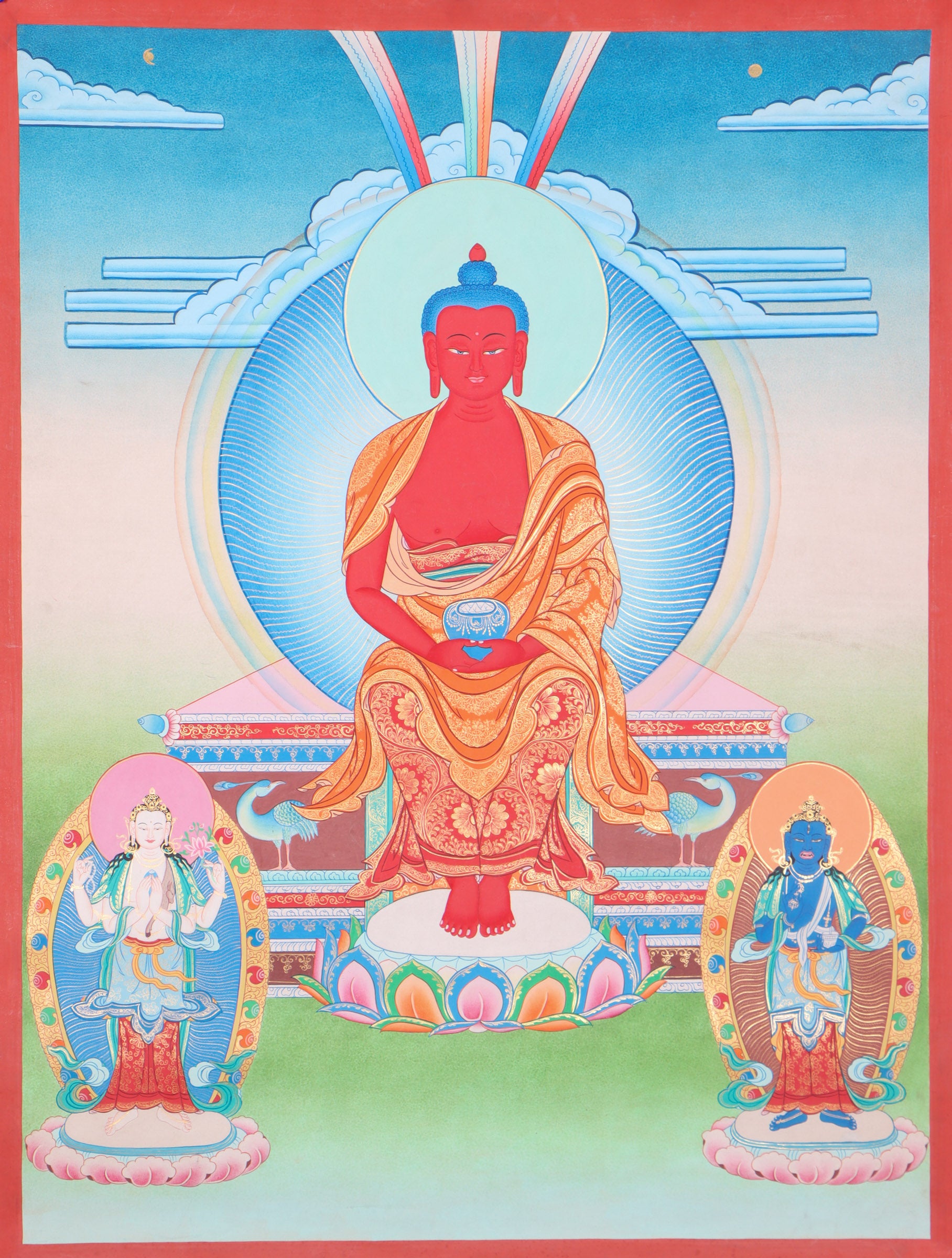 Amitabha Buddha Thangka - Tibetan Painting