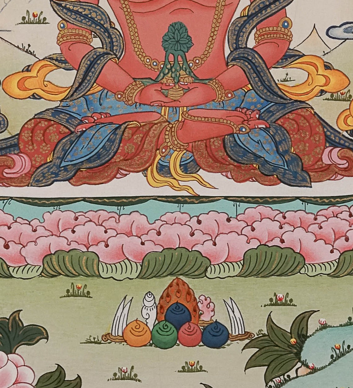Amitayus Buddha Thangka - Handpainted Art