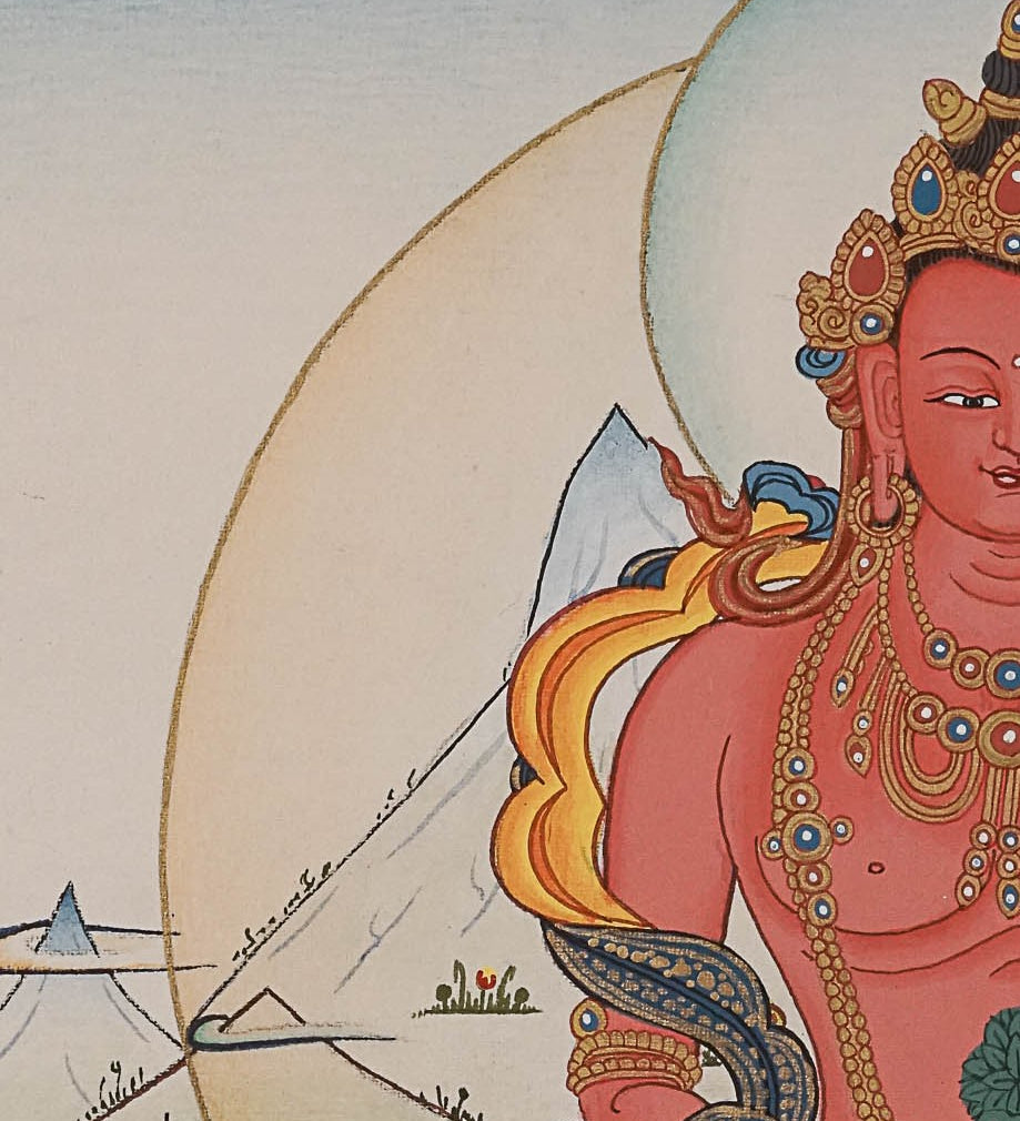 Amitayus Buddha Thangka - Handpainted Art