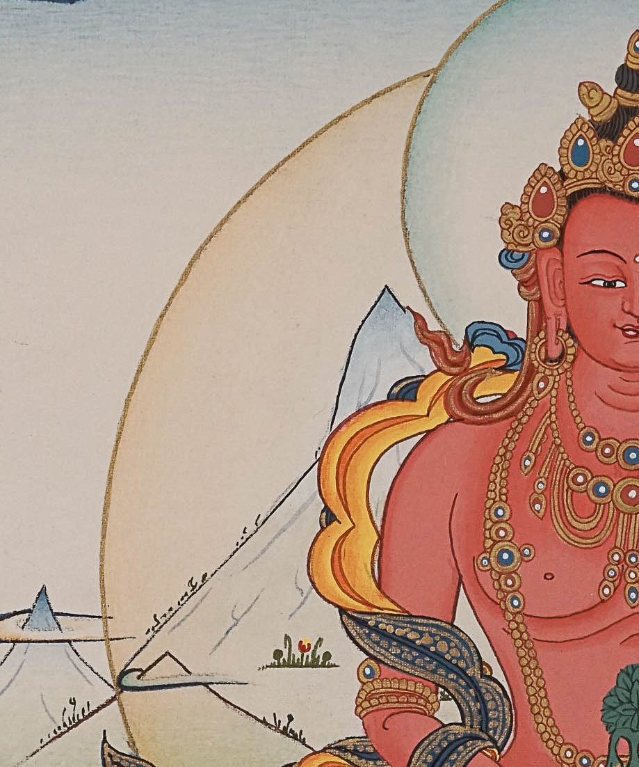 Amitayus Buddha Thangka - Handpainted Art