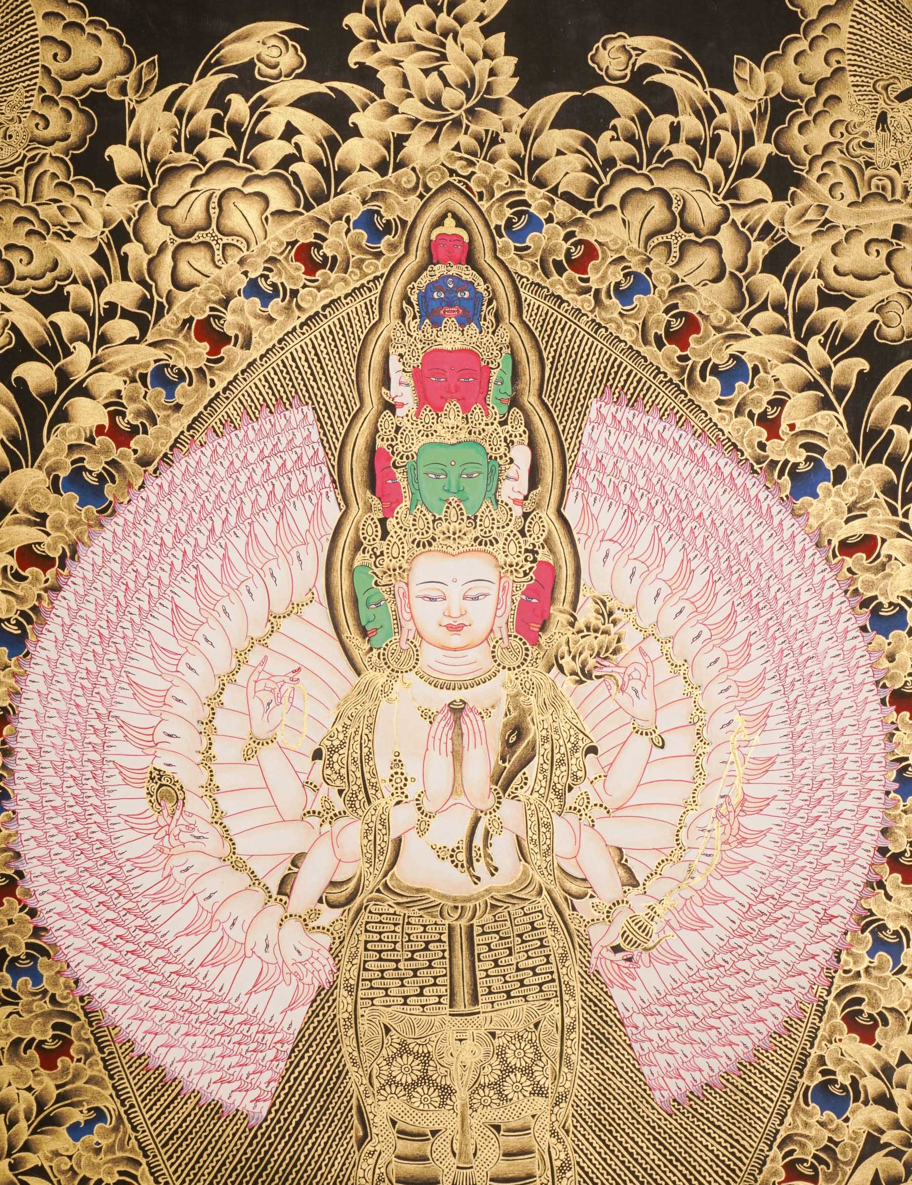 Avalokeshwor Thangka Painting for wall hanging decor.