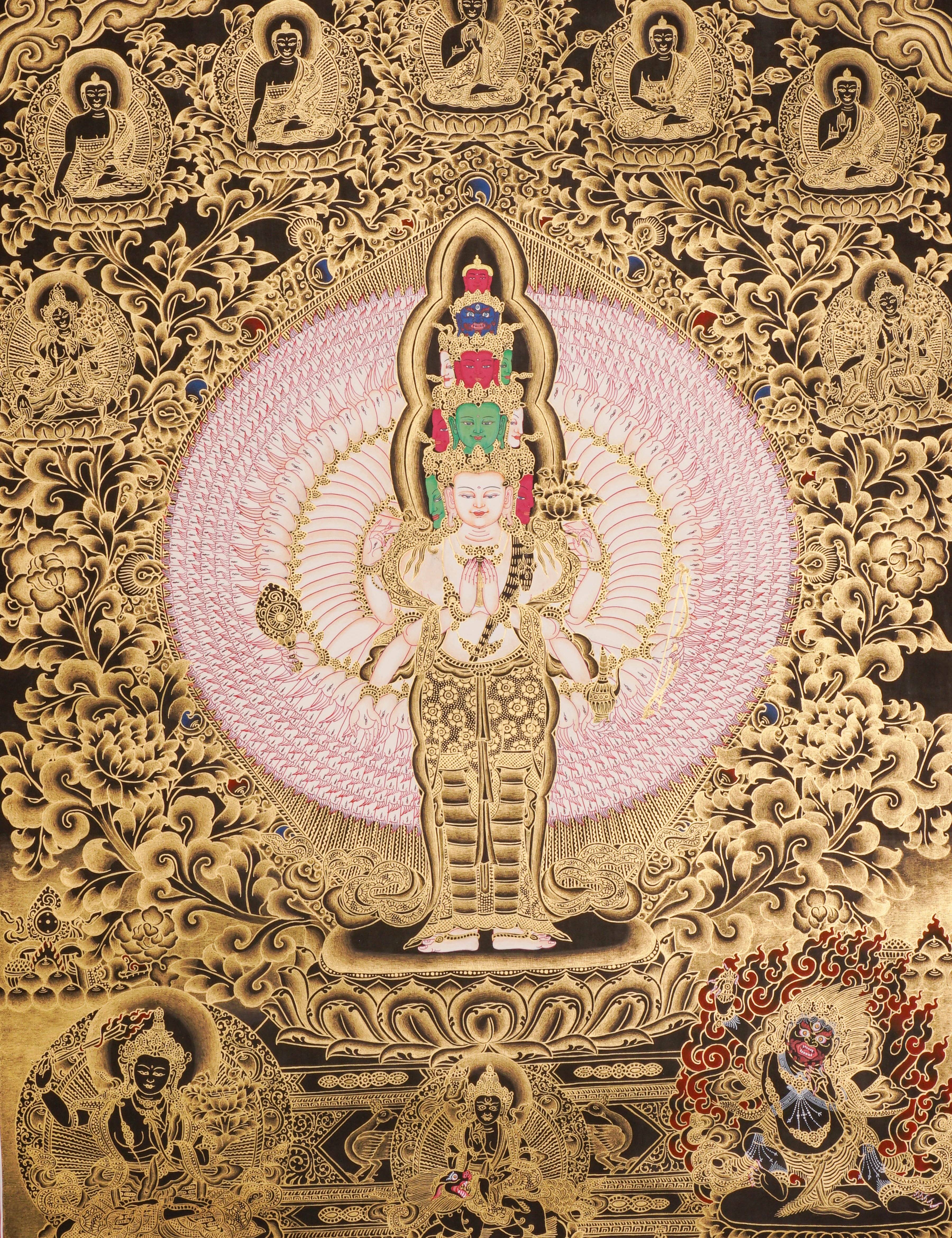 Avalokeshwor Thangka Painting for wall hanging decor.
