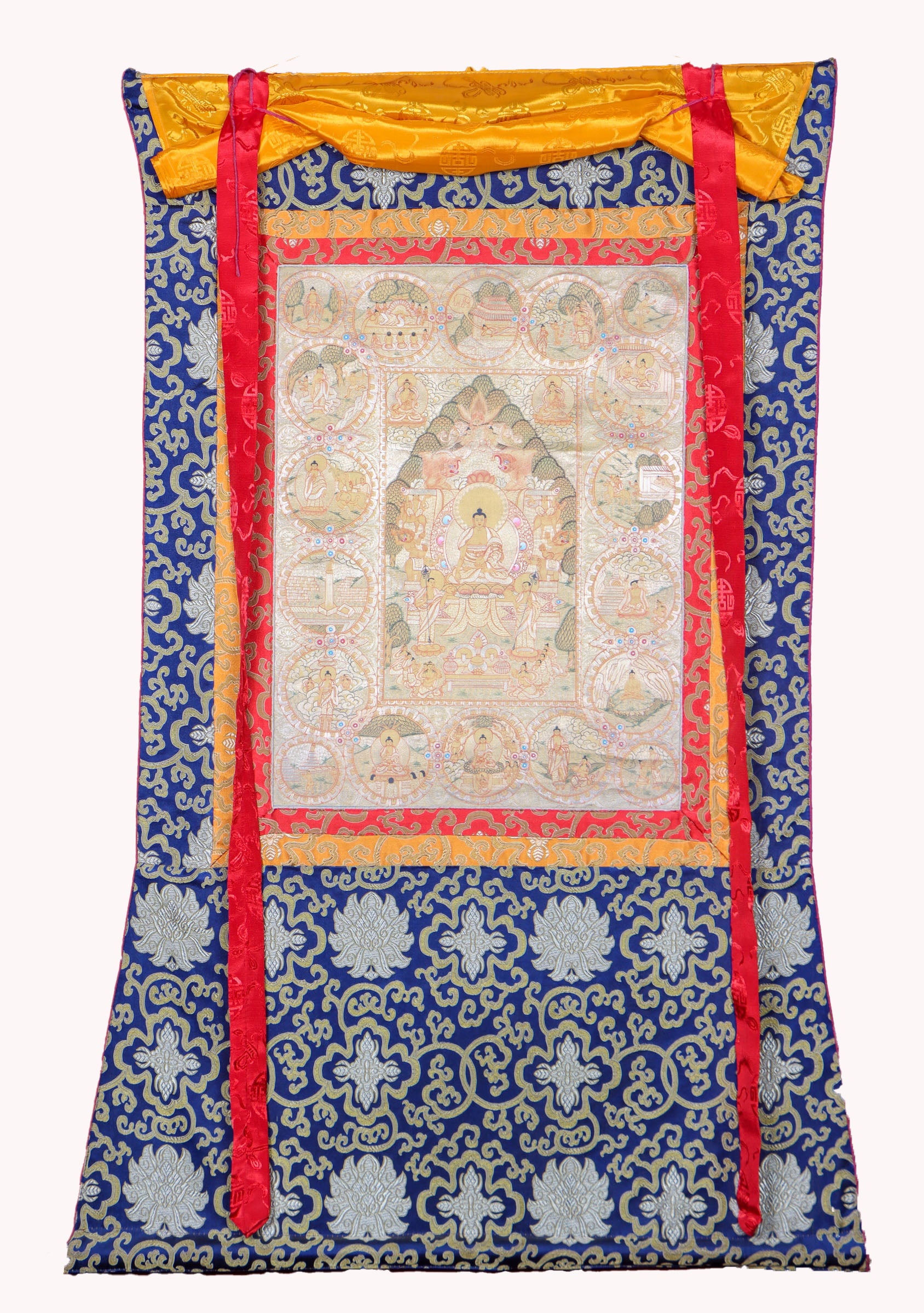 Shakyamuni Buddha Thangka Painting  for meditation and reflection on the teachings of Shakyamuni Buddha.