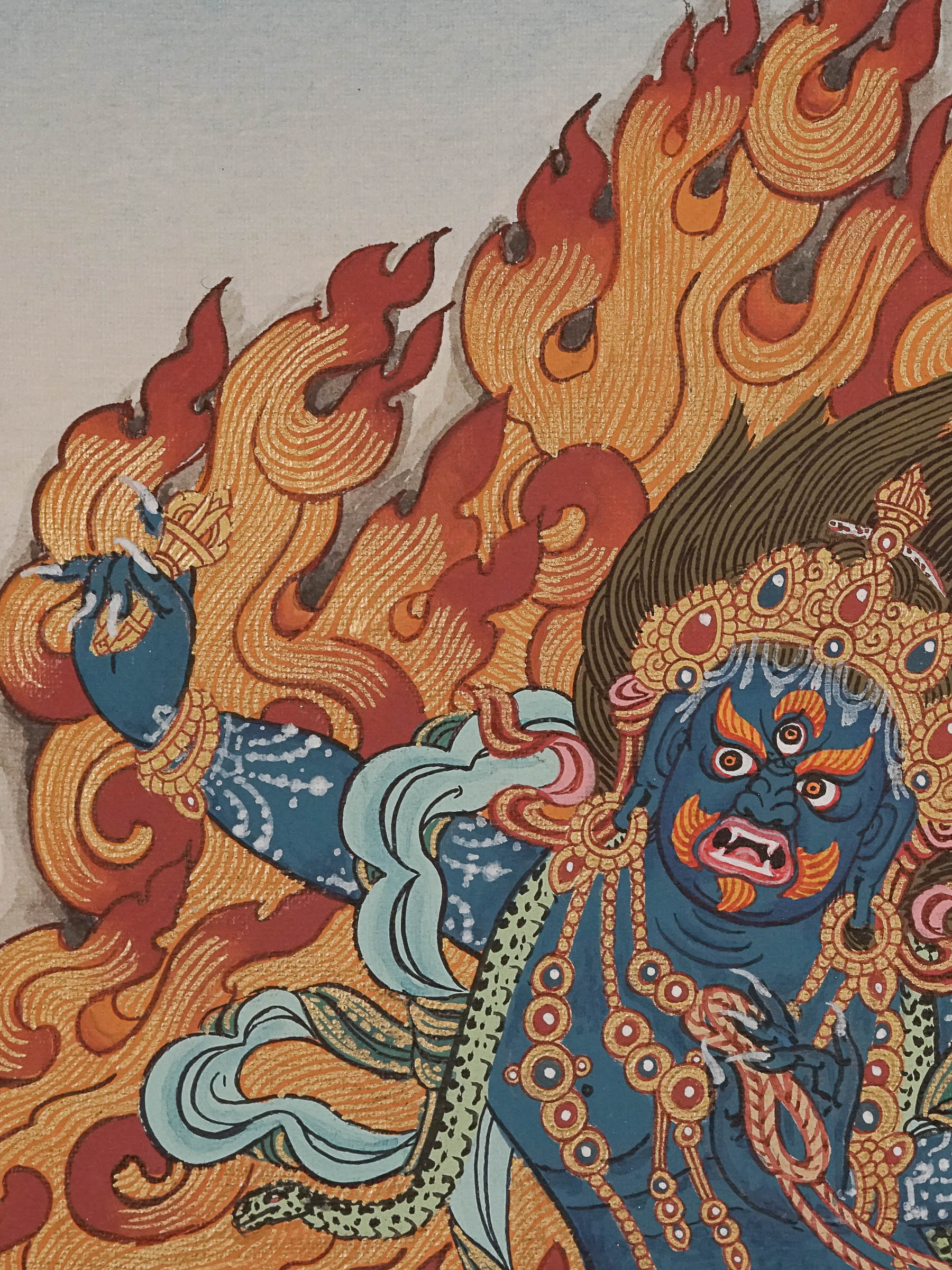 Bajrapani Thangka - Wrathful Deity Painting