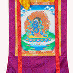 Vajrapani Brocade Thangka Painting for wall hanging decor.