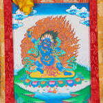 Vajrapani Brocade Thangka Painting for wall hanging decor.