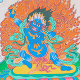Vajrapani Brocade Thangka Painting for wall hanging decor.