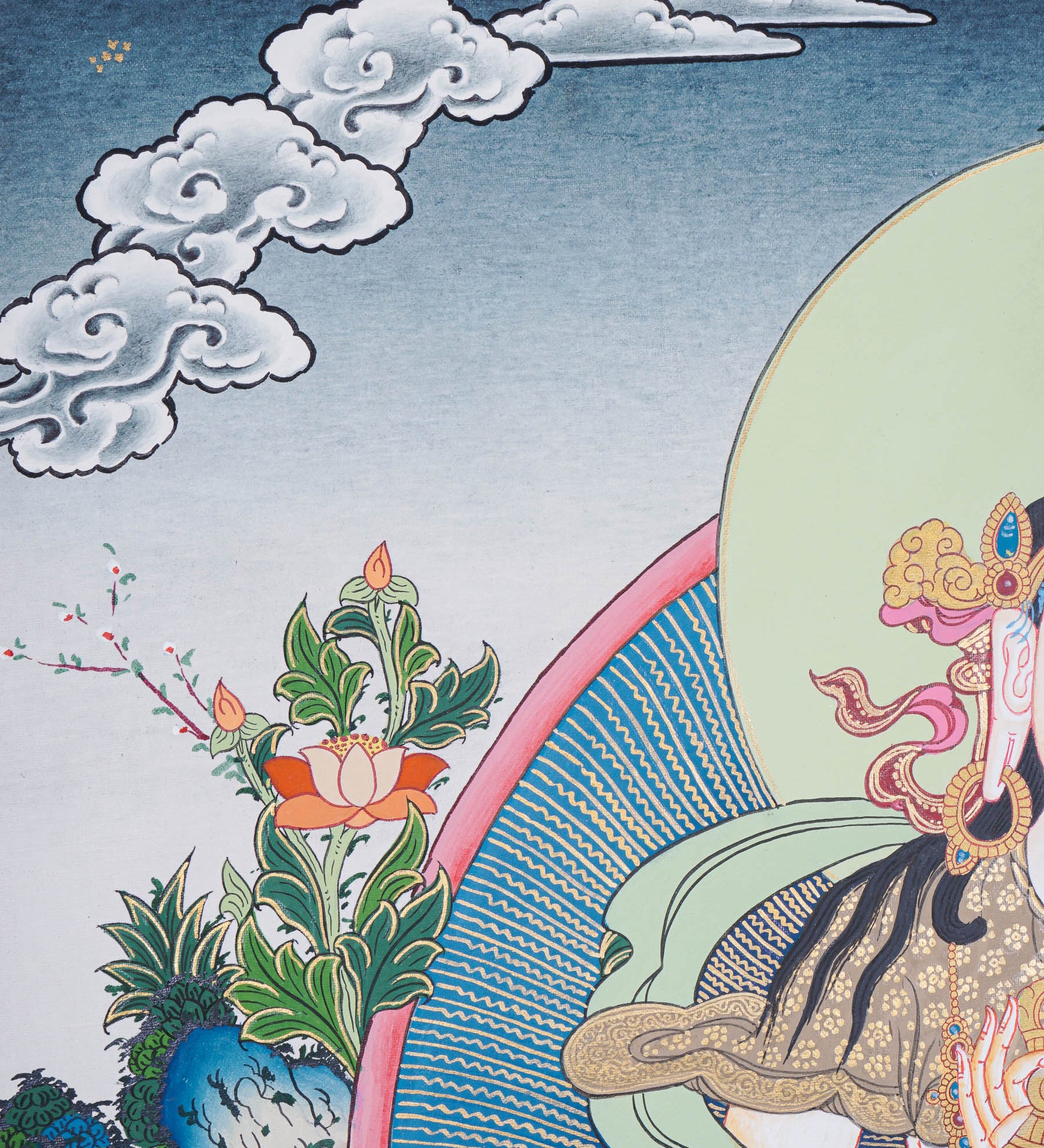 Vajrasattva Thangka - Handpainted art