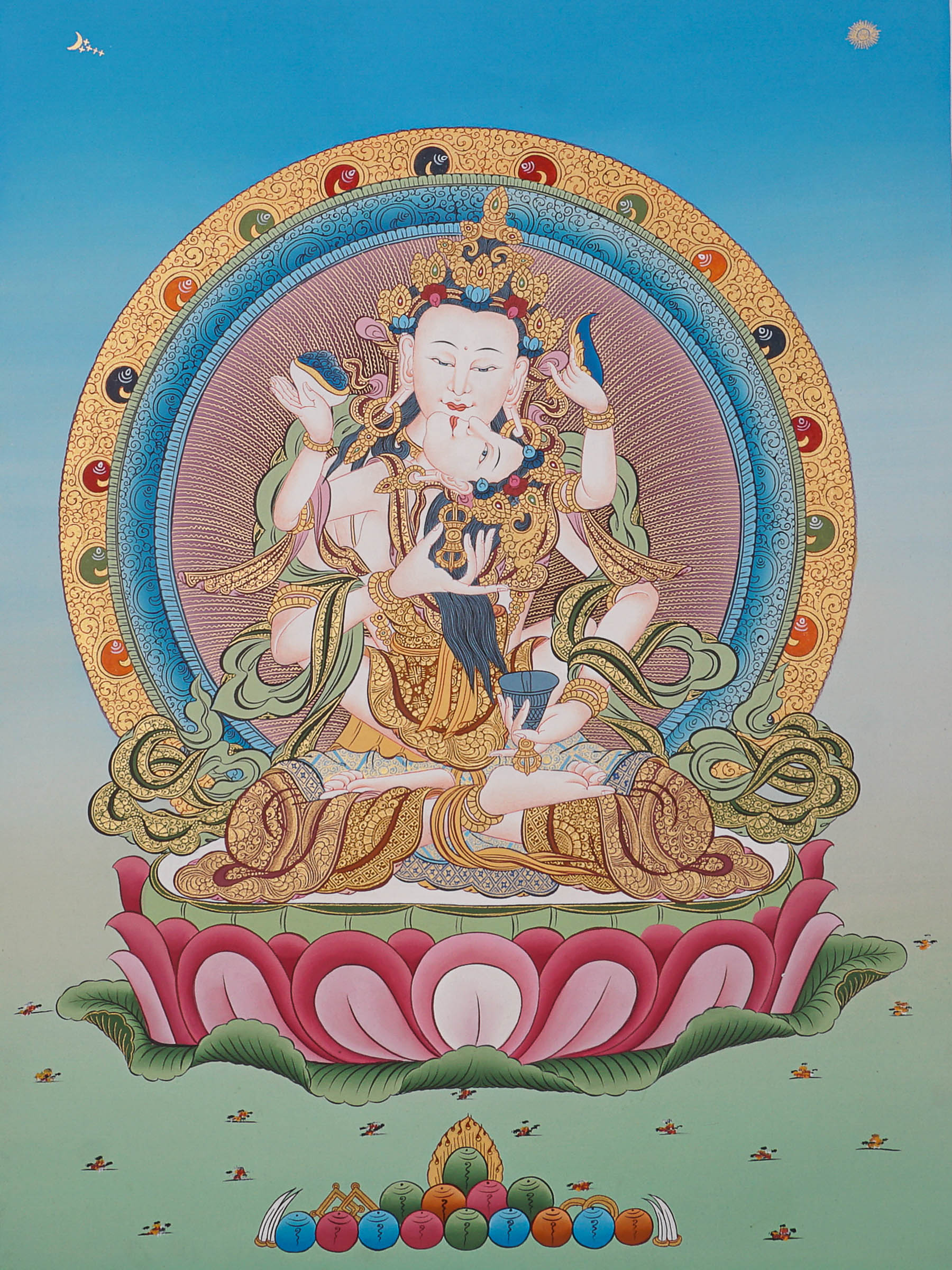 Vajrasattva Shakti Thangka- Tibetan Art