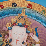 Vajrasattva Shakti Thangka- Tibetan Art