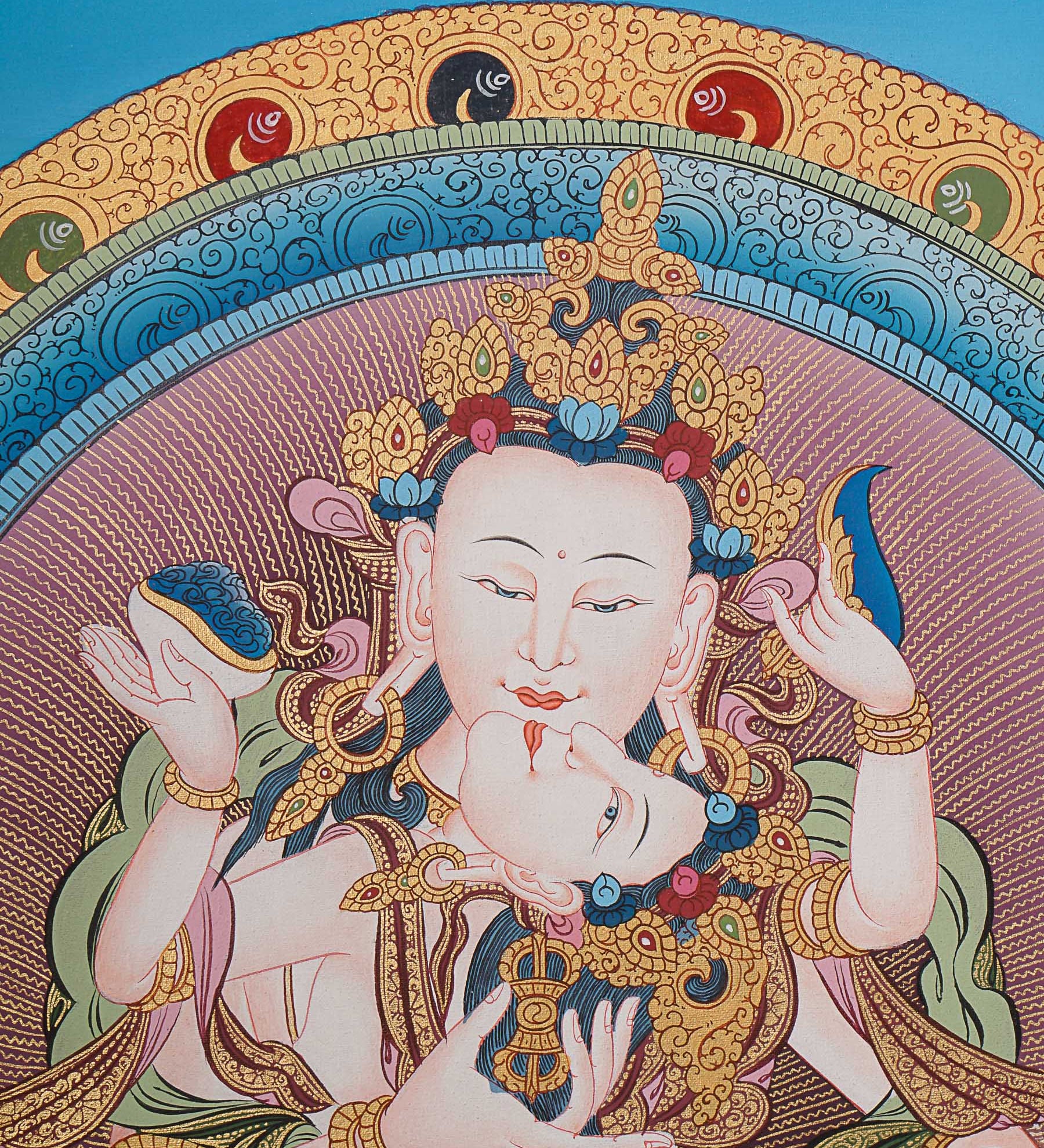 Vajrasattva Shakti Thangka- Tibetan Art