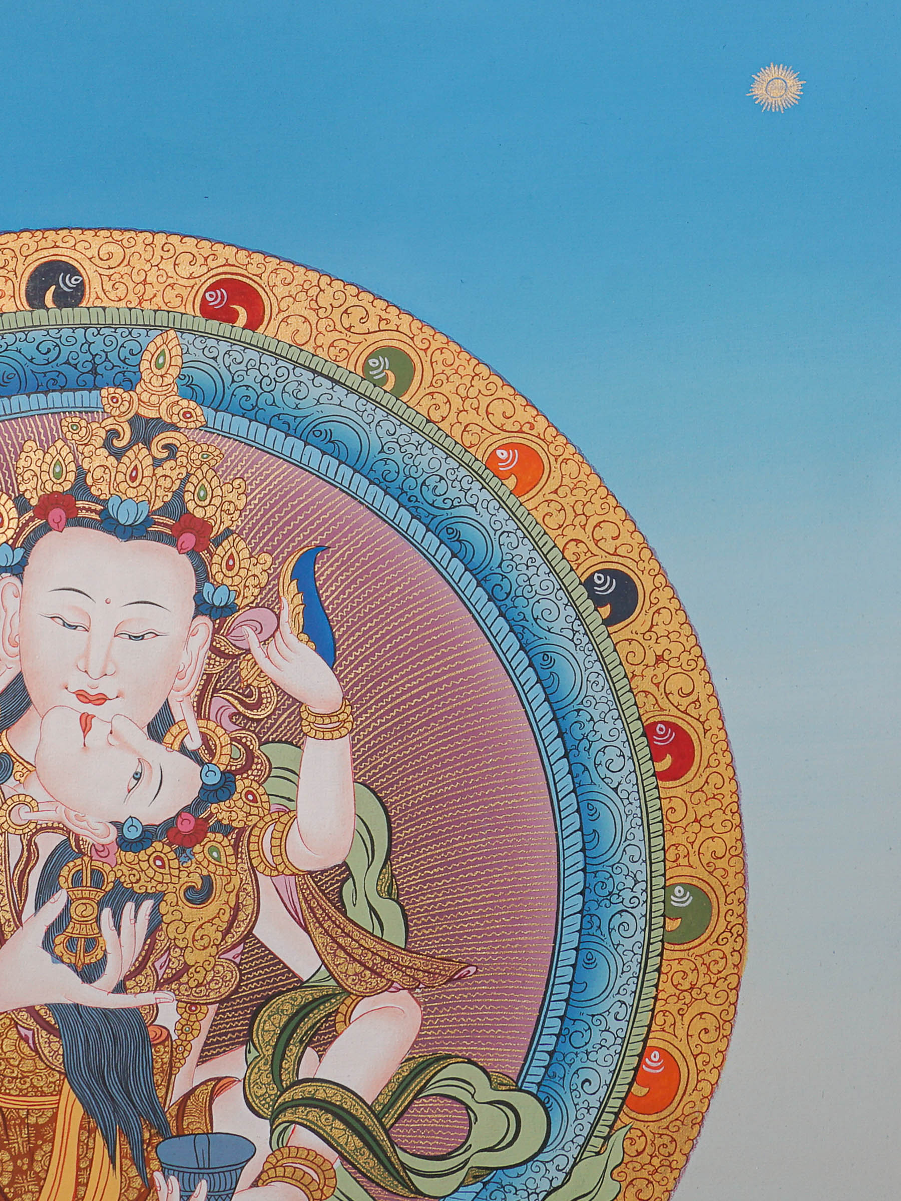 Vajrasattva Shakti Thangka- Tibetan Art
