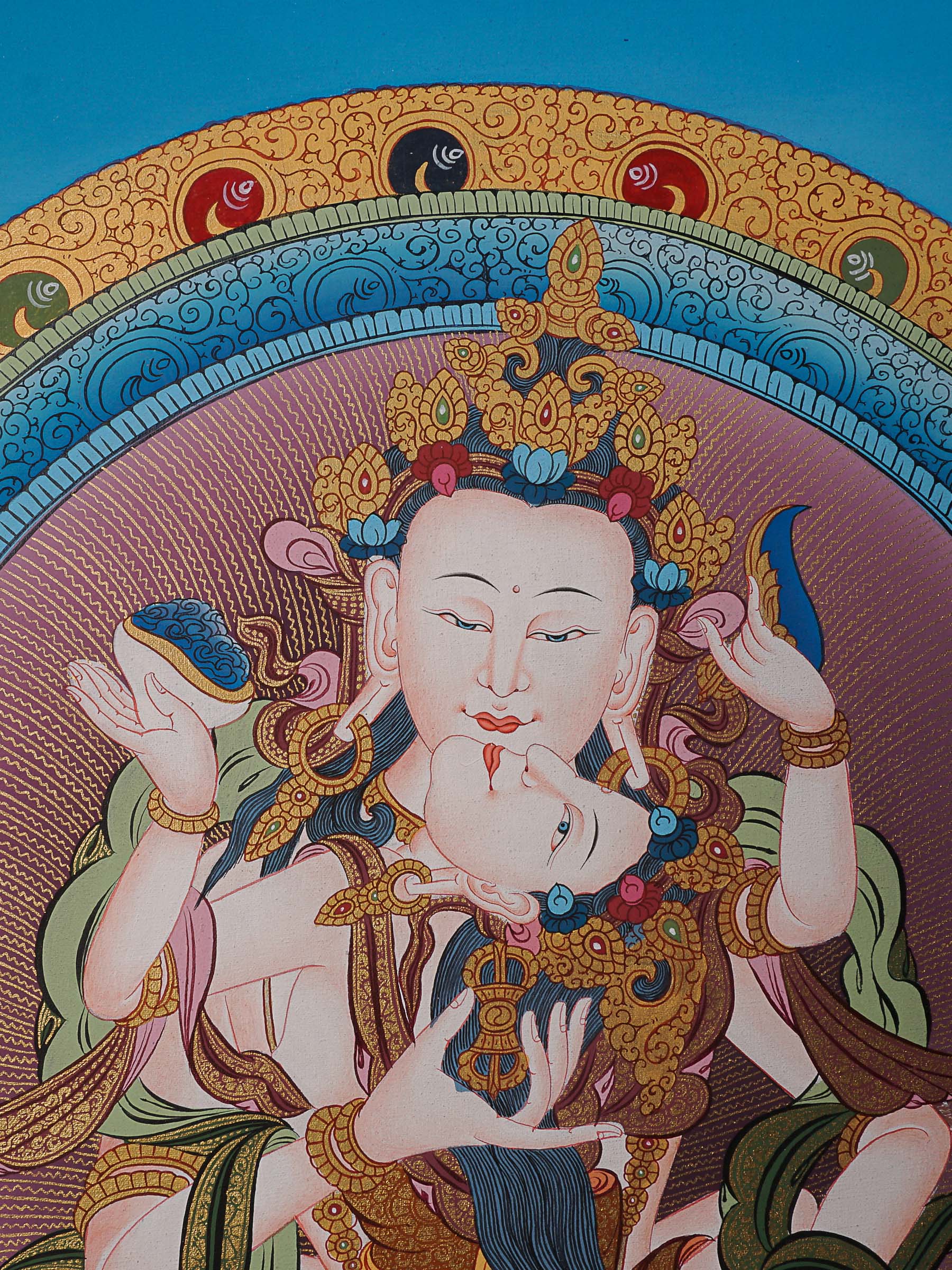 Vajrasattva Shakti Thangka- Tibetan Art