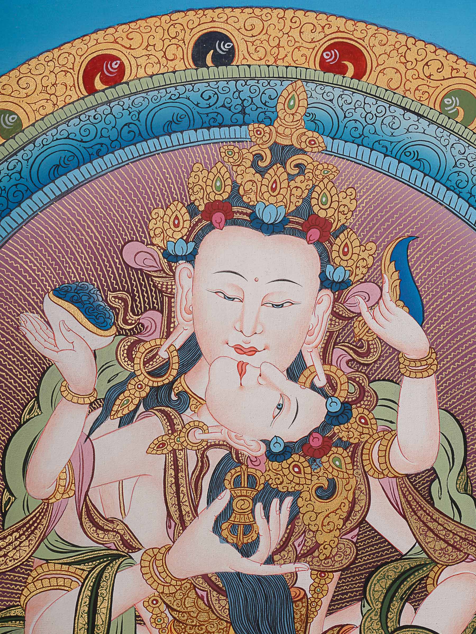 Vajrasattva Shakti Thangka- Tibetan Art