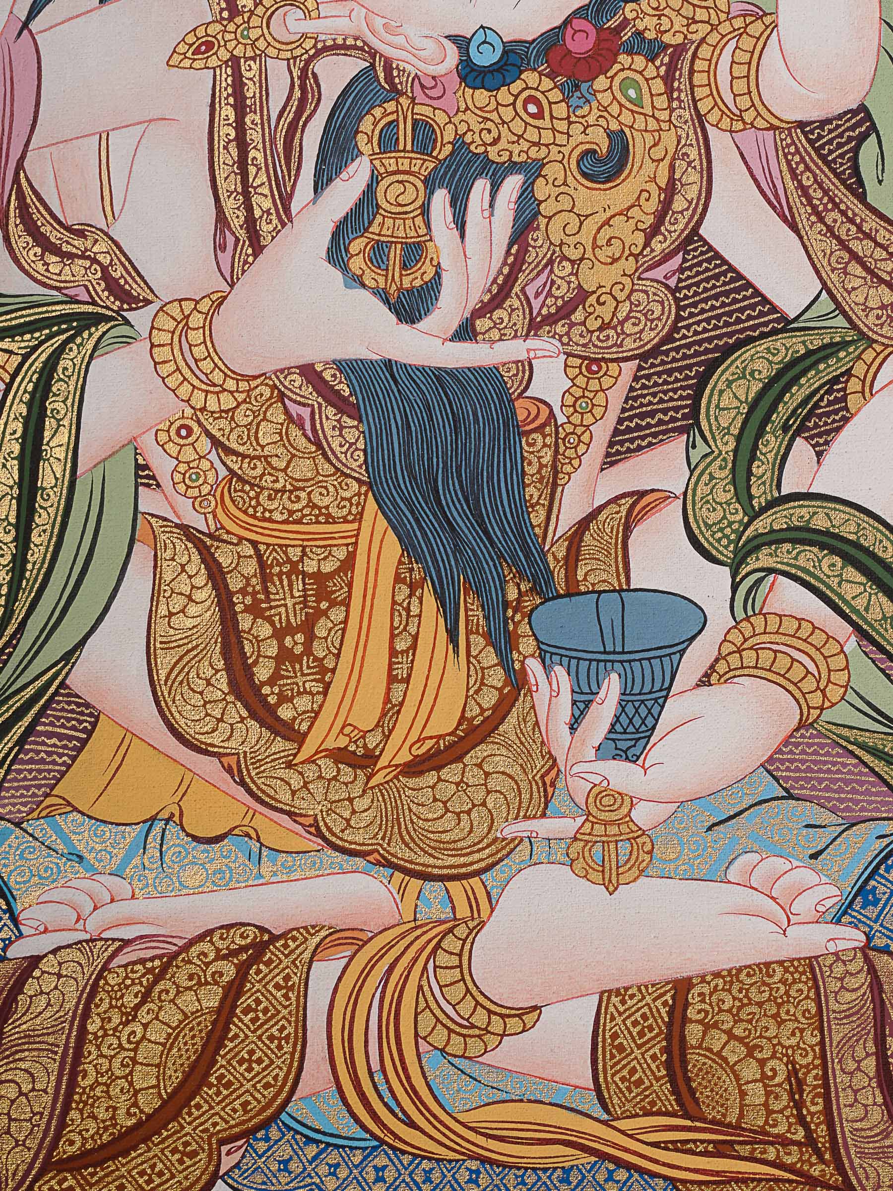 Vajrasattva Shakti Thangka- Tibetan Art