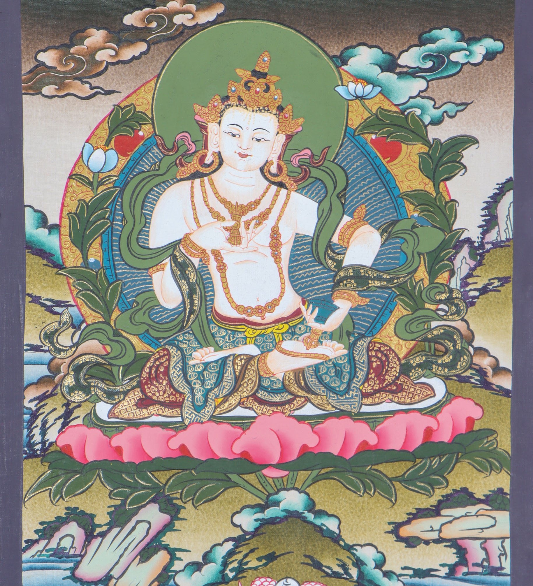 Vajrasattva Thangka Painting for spiritual creativity. 