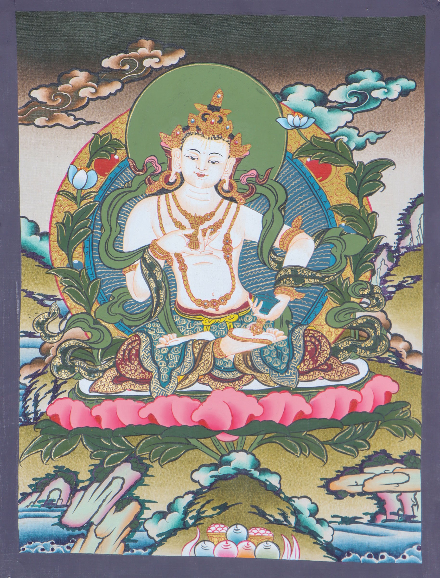 Vajrasattva Thangka Painting for spiritual creativity. 
