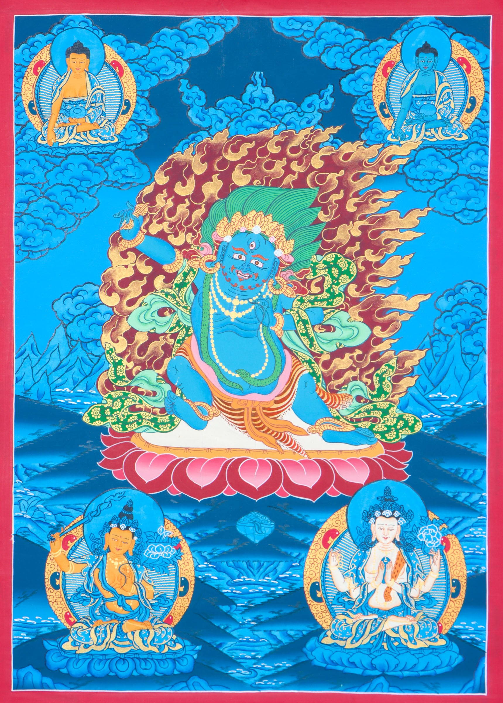 Vajrapani Thangka for removal of obstacles, spiritual strength, and protection.