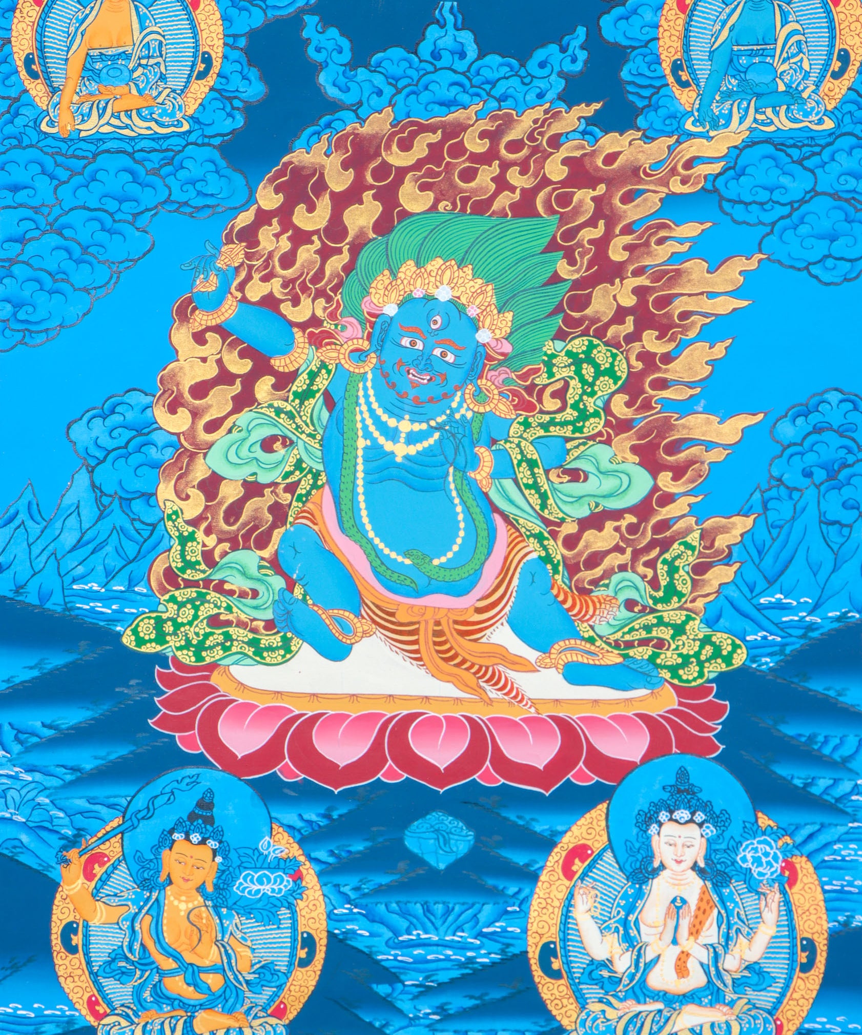 Vajrapani Thangka for removal of obstacles, spiritual strength, and protection.