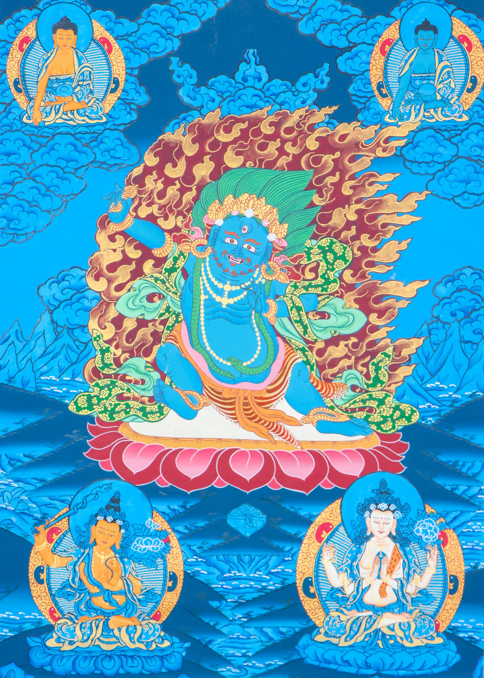 Vajrapani Thangka for removal of obstacles, spiritual strength, and protection.