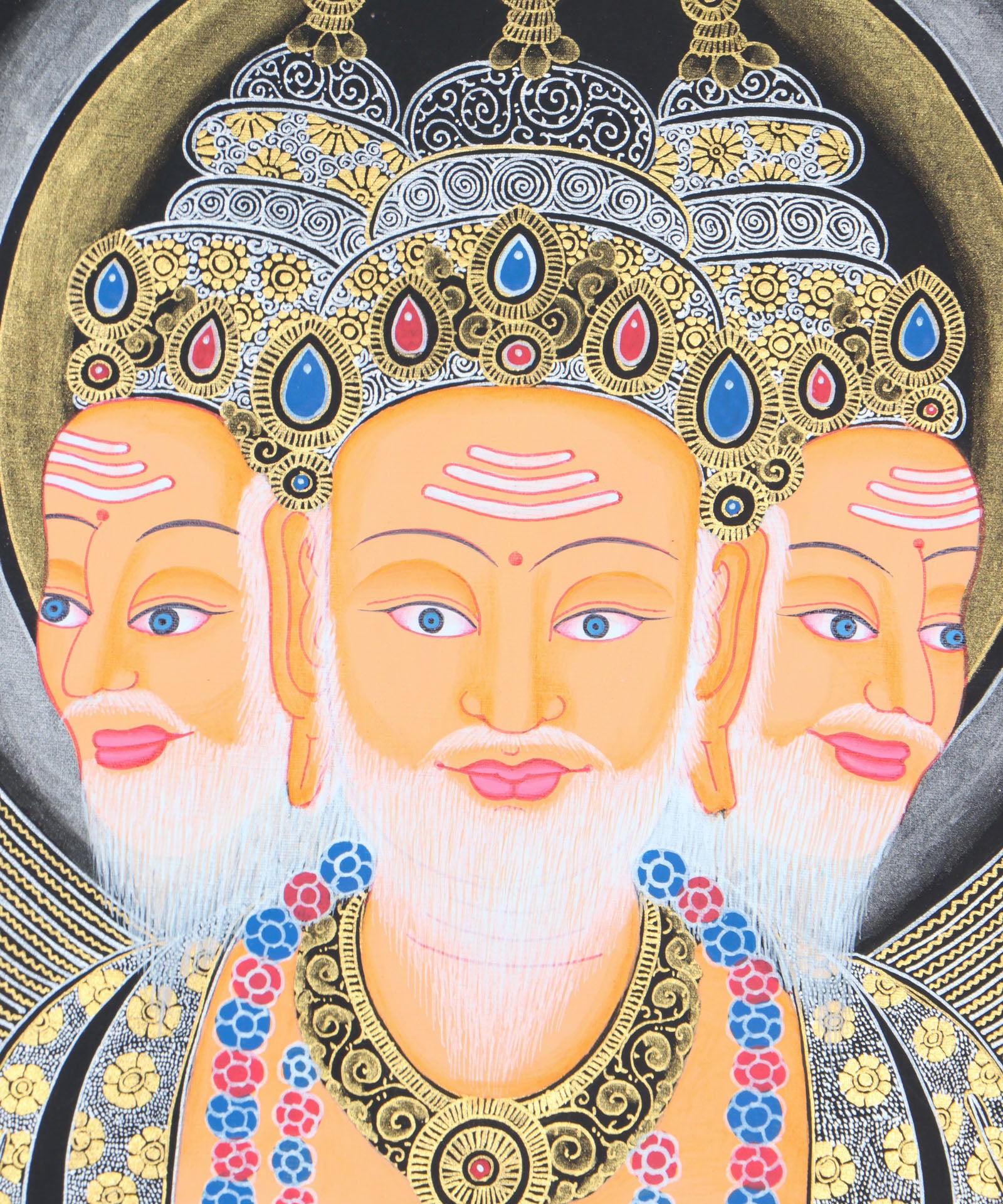 Hindu deity Brahma - The God of creation Thangka painting