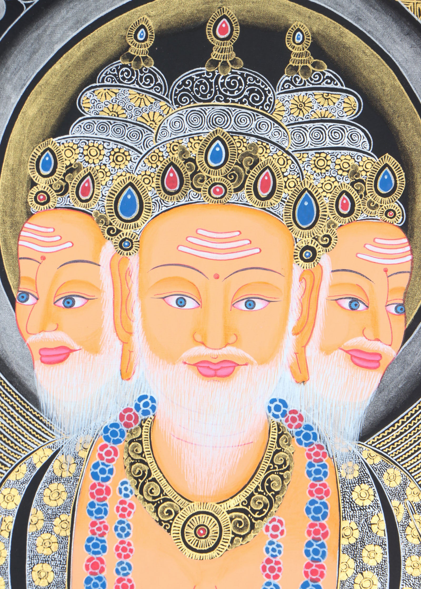 Hindu deity Brahma - The God of creation Thangka painting