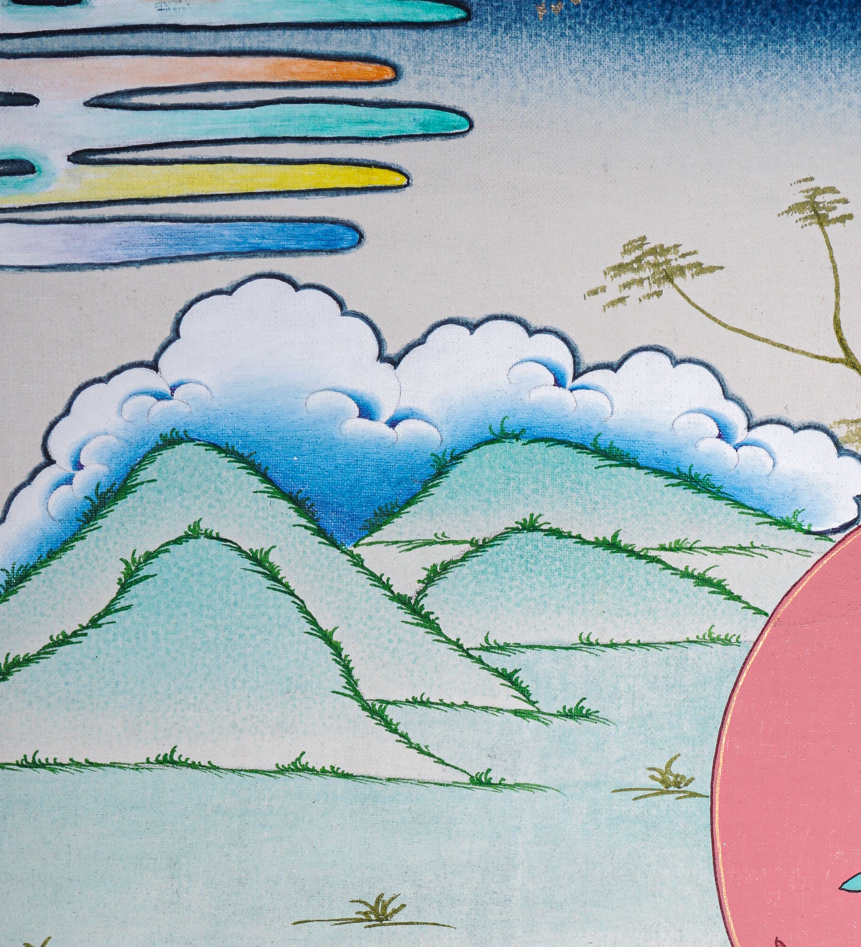 Chengresi Thangka painting on canvas - Himalayas Shop