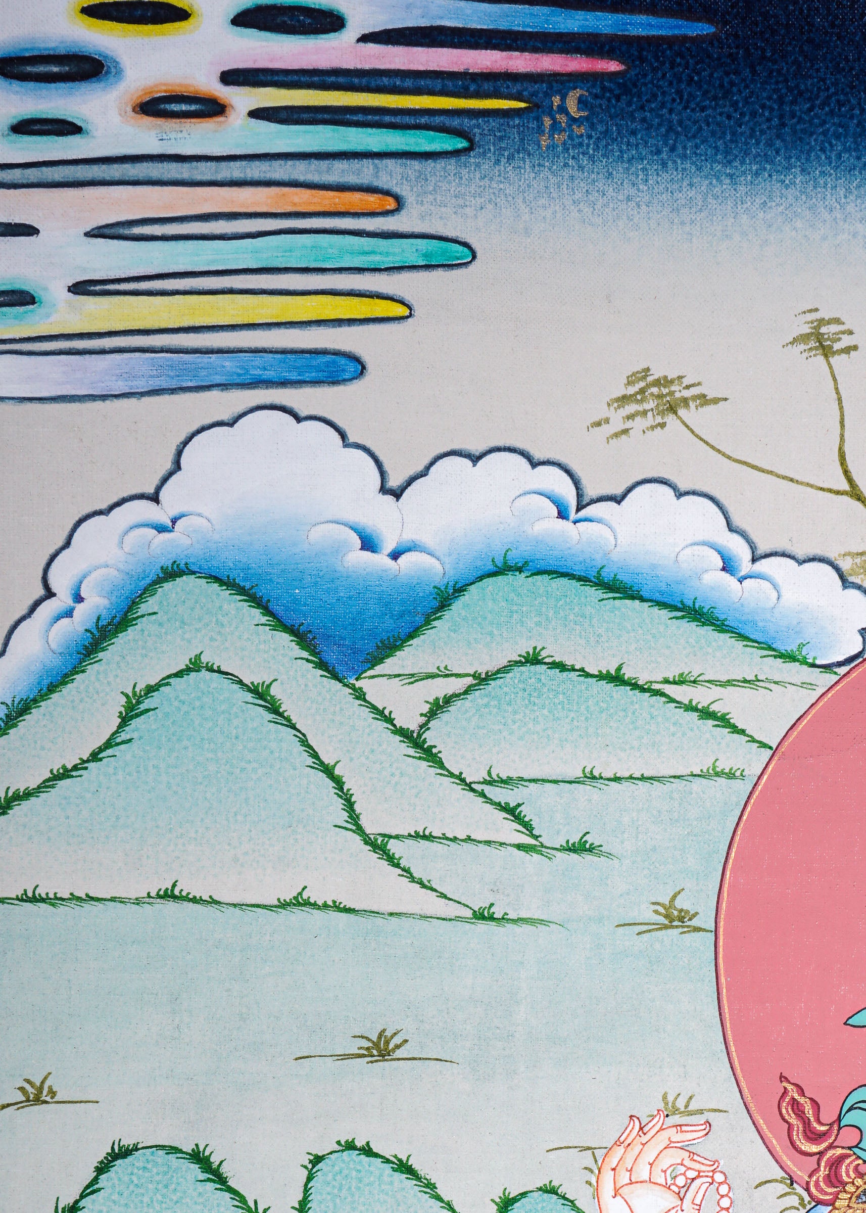 Chengresi Thangka painting on canvas - Himalayas Shop