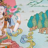 Chengresi Thangka painting on canvas - Himalayas Shop
