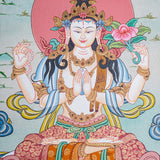 Chengresi Thangka painting on canvas - Himalayas Shop