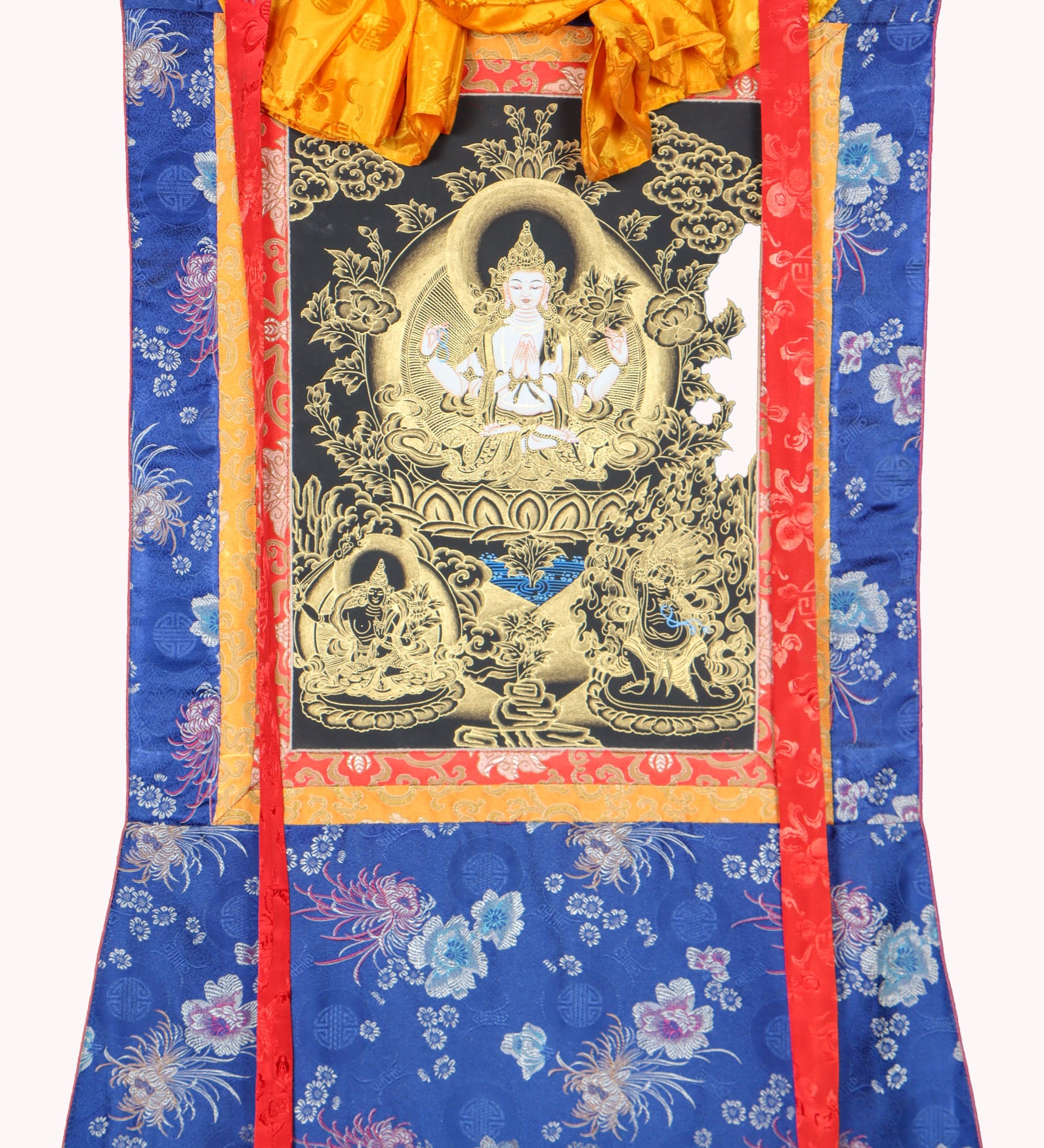 Chengresi Brocade Thangka Painting for wisdom and compassion.