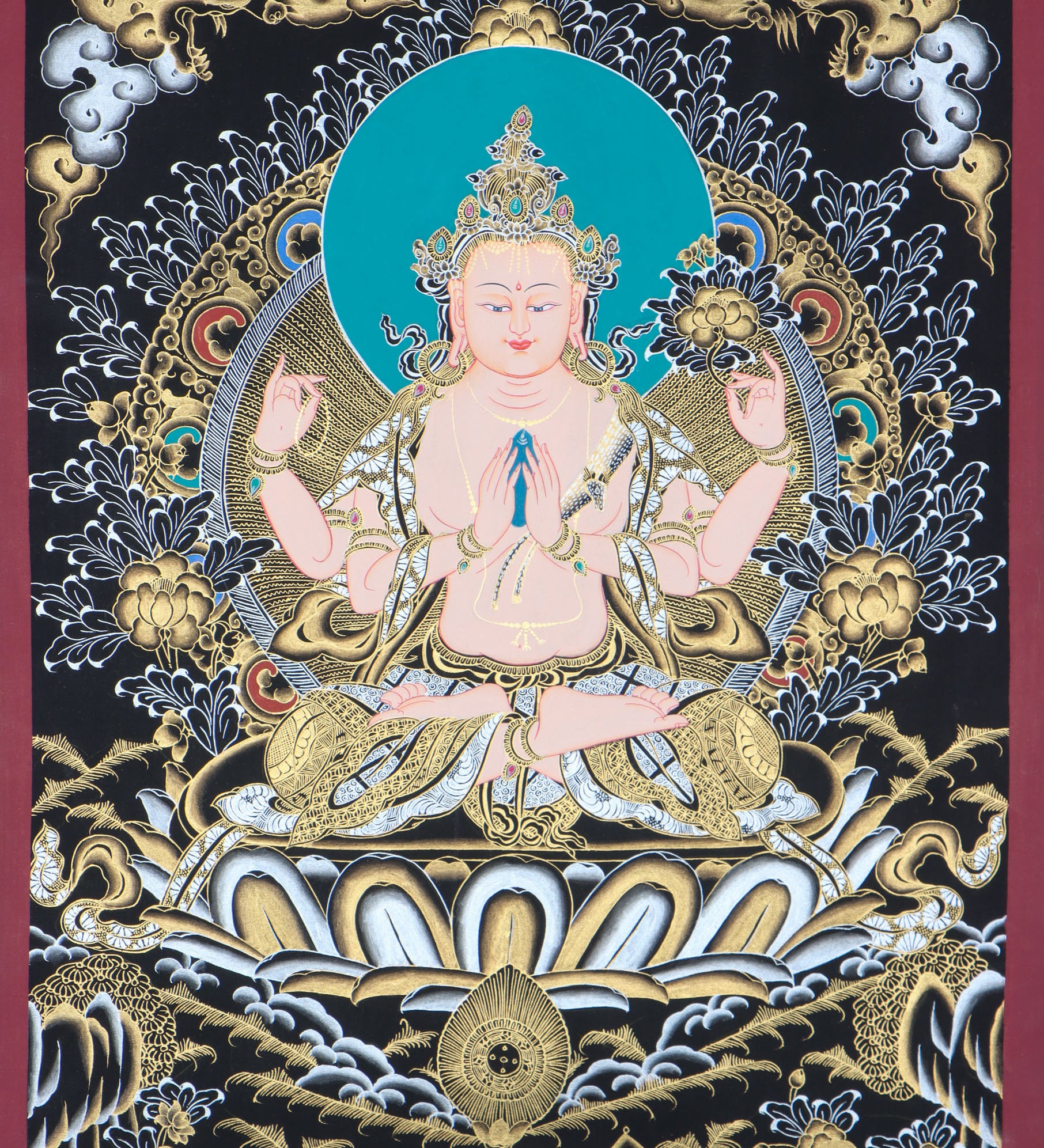 Chenrezig thangkas serve as objects of devotion and reverence.