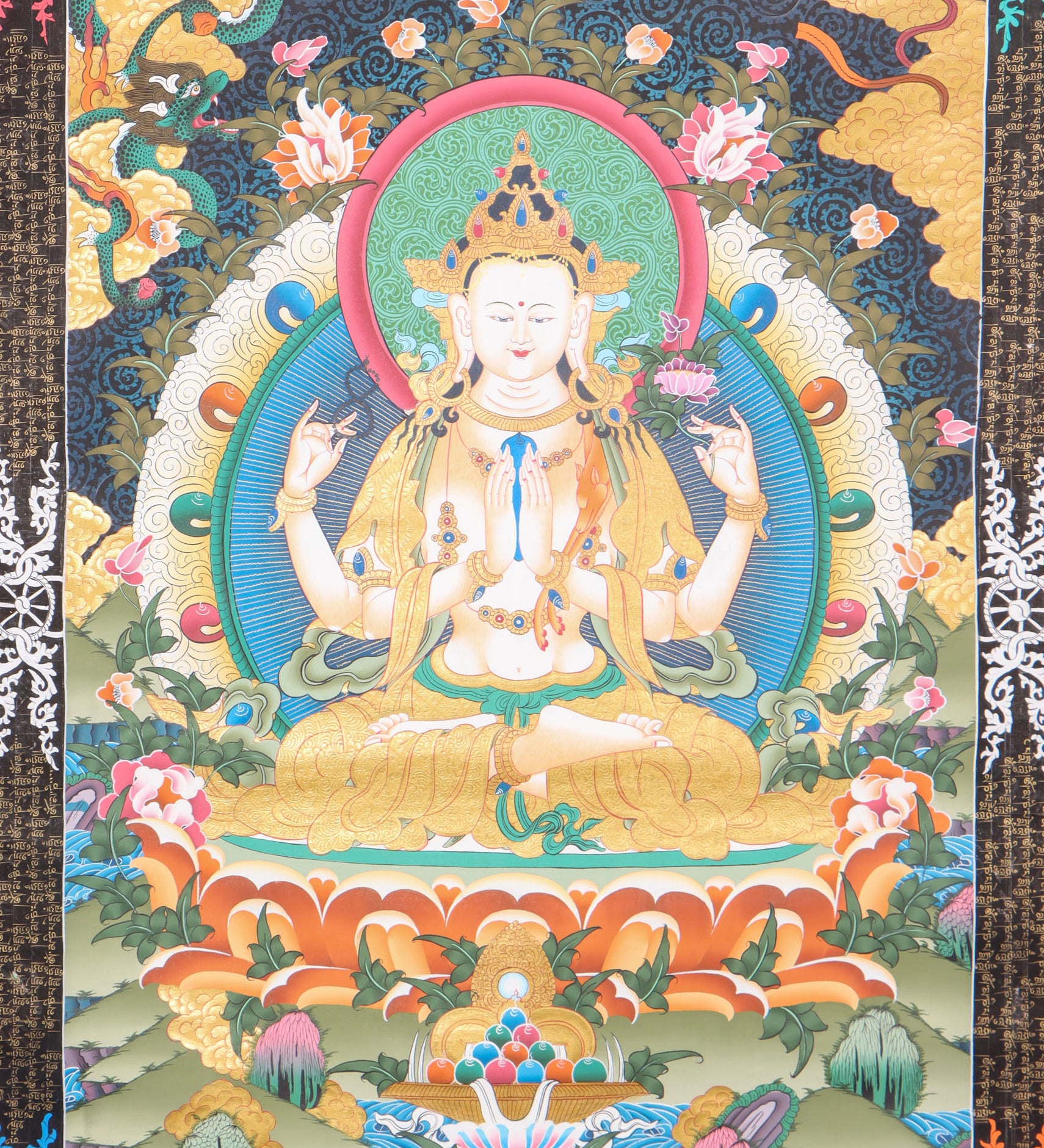 Chengresi Thangka for meditation.