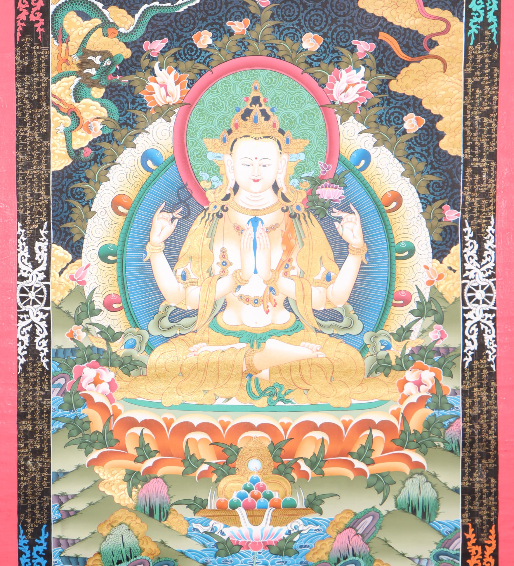 Chengresi Thangka for meditation.